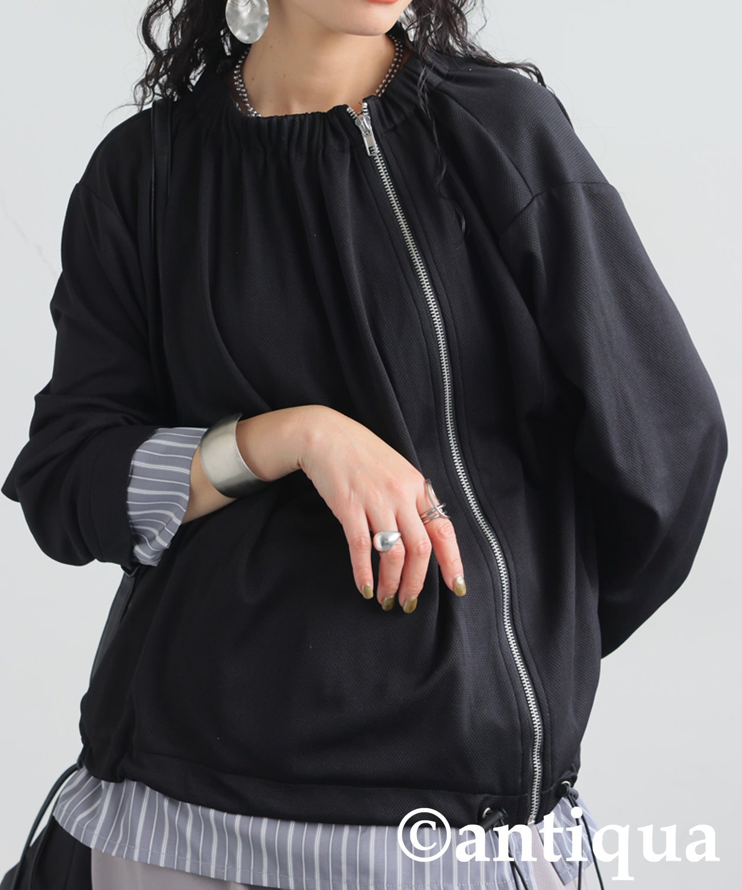Layered Asymmetry Blouson Ladies