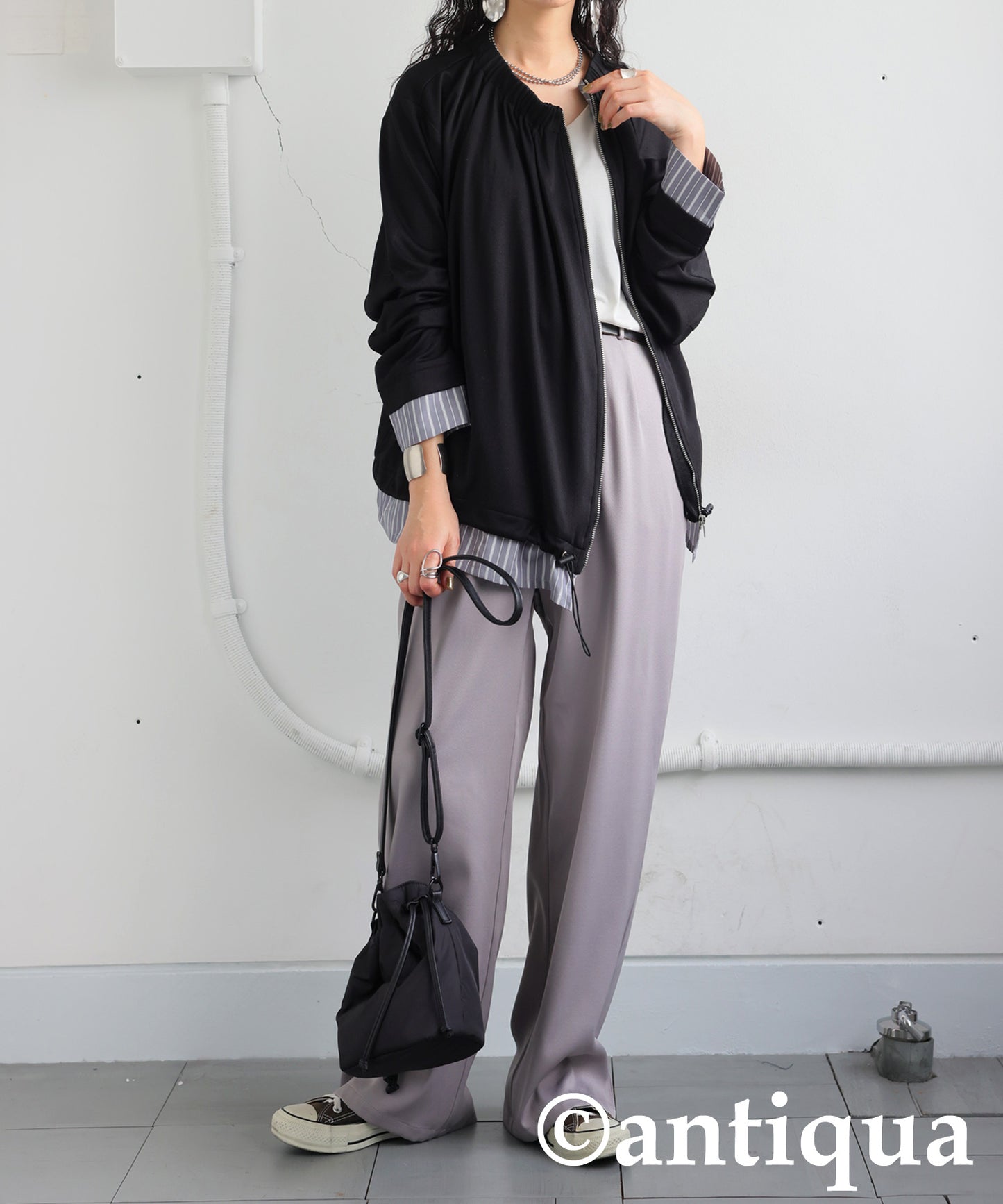 Layered Asymmetry Blouson Ladies