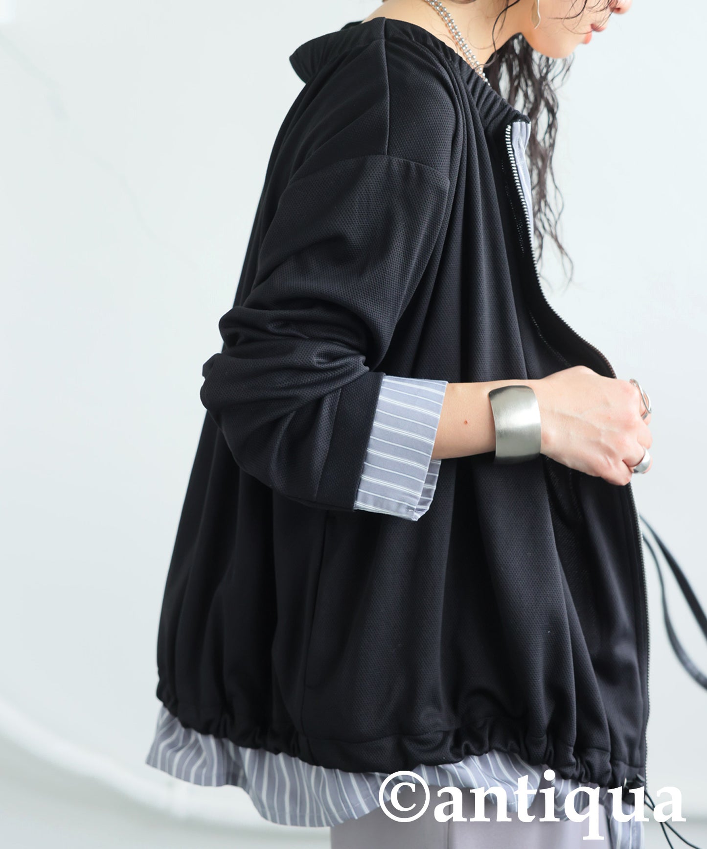 Layered Asymmetry Blouson Ladies