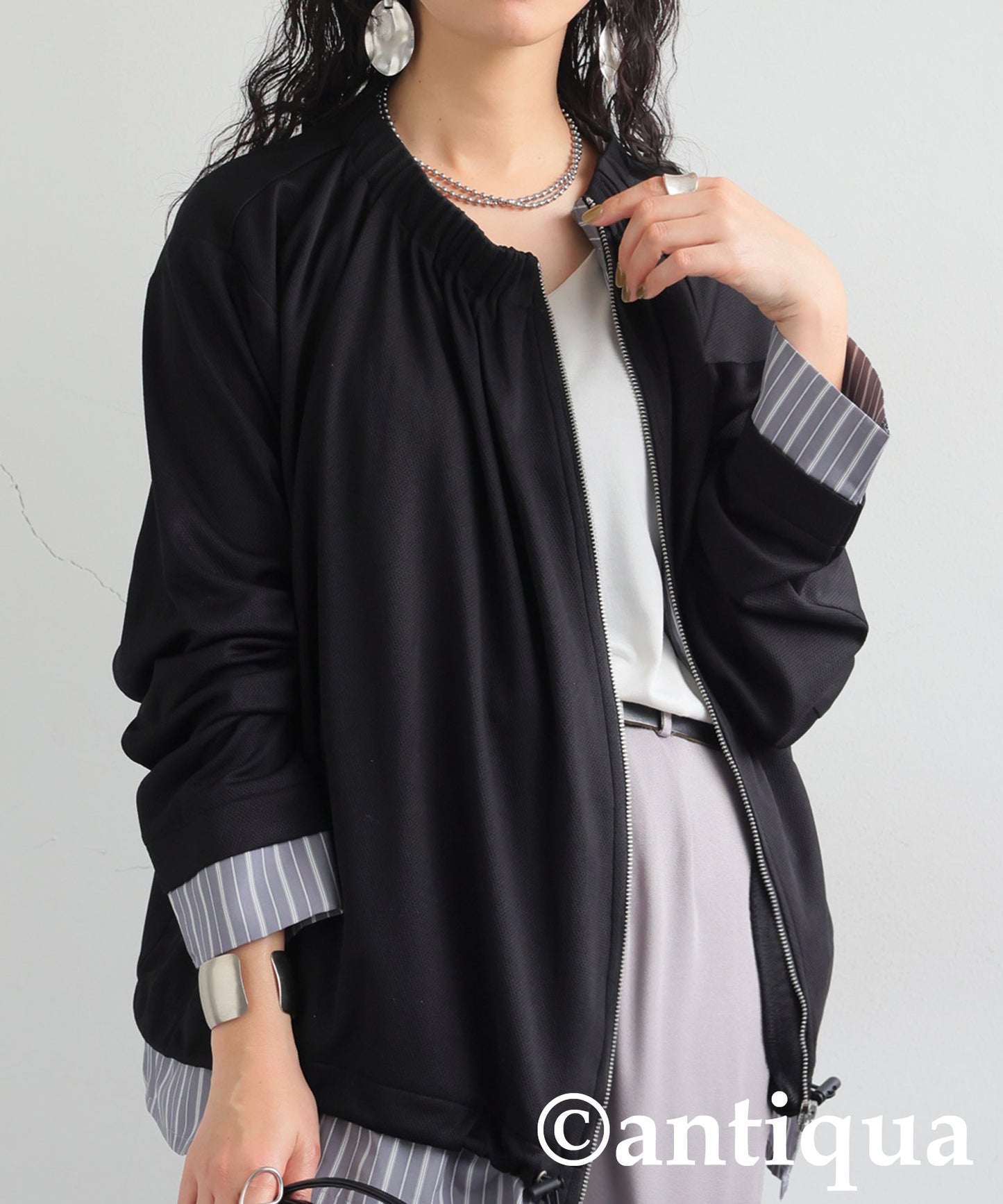 Layered Asymmetry Blouson Ladies
