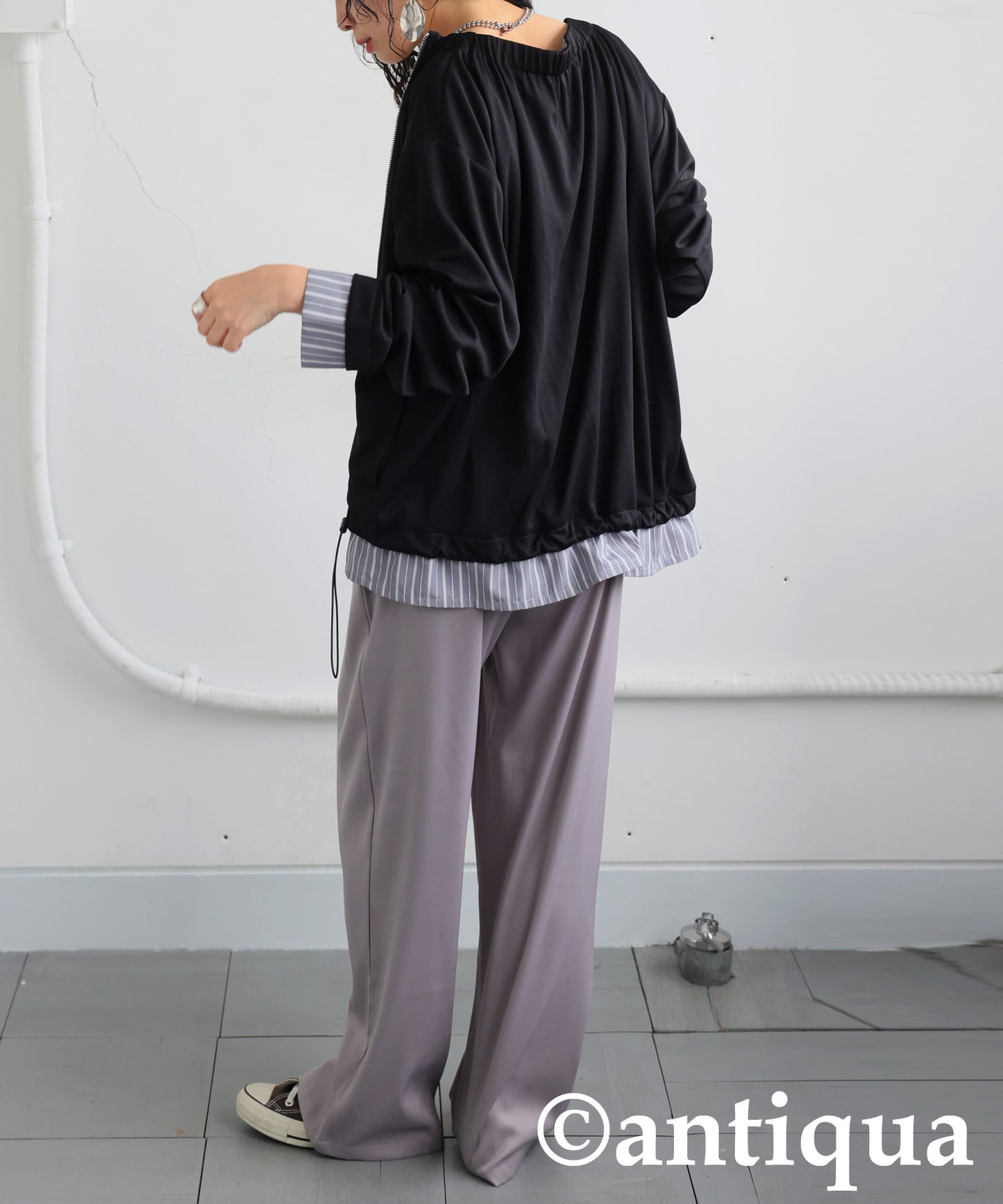 Layered Asymmetry Blouson Ladies