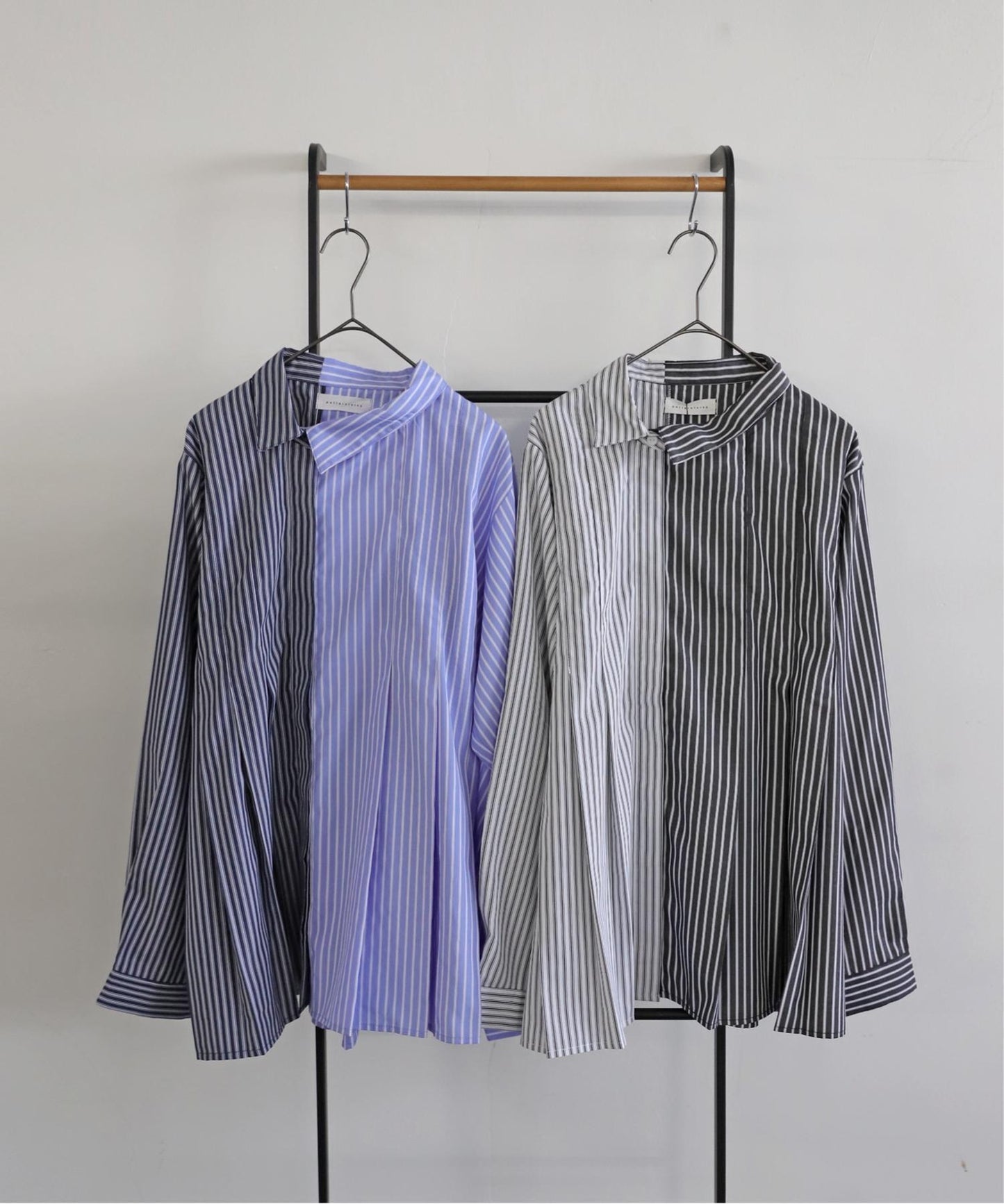 Ladies Asymmetrical Striped Shirt