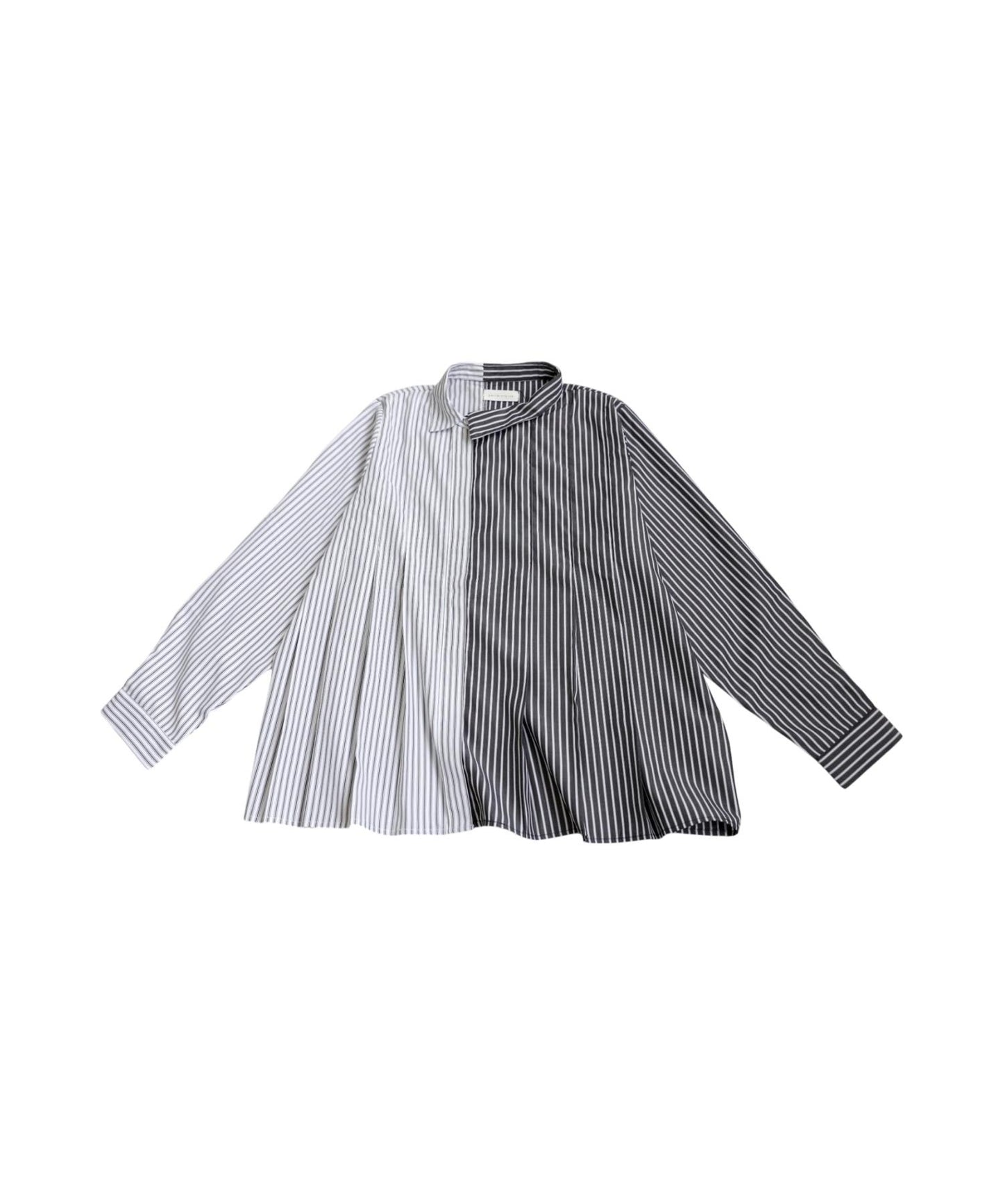 Ladies Asymmetrical Striped Shirt