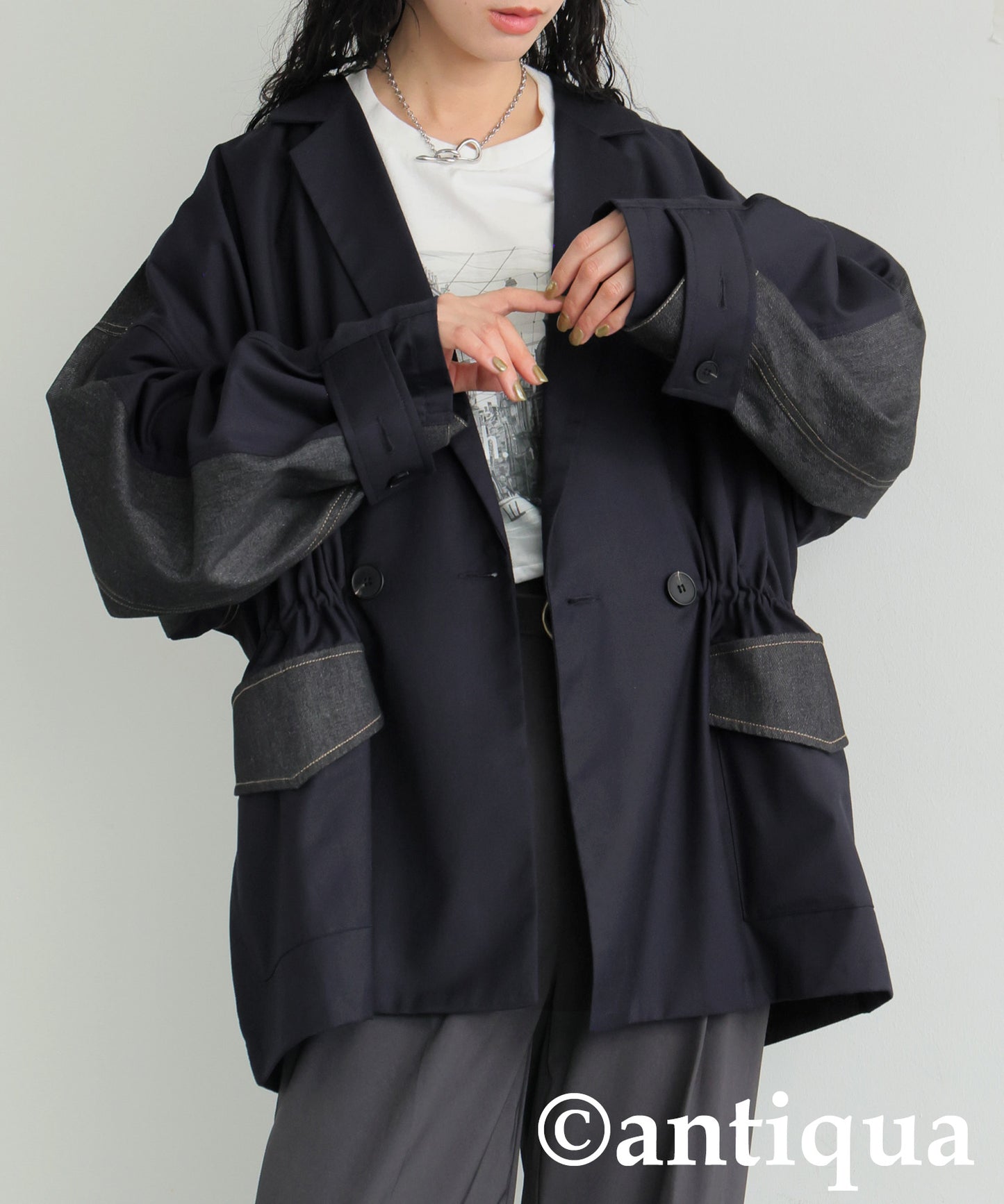 Denim Switching Jacket Ladies