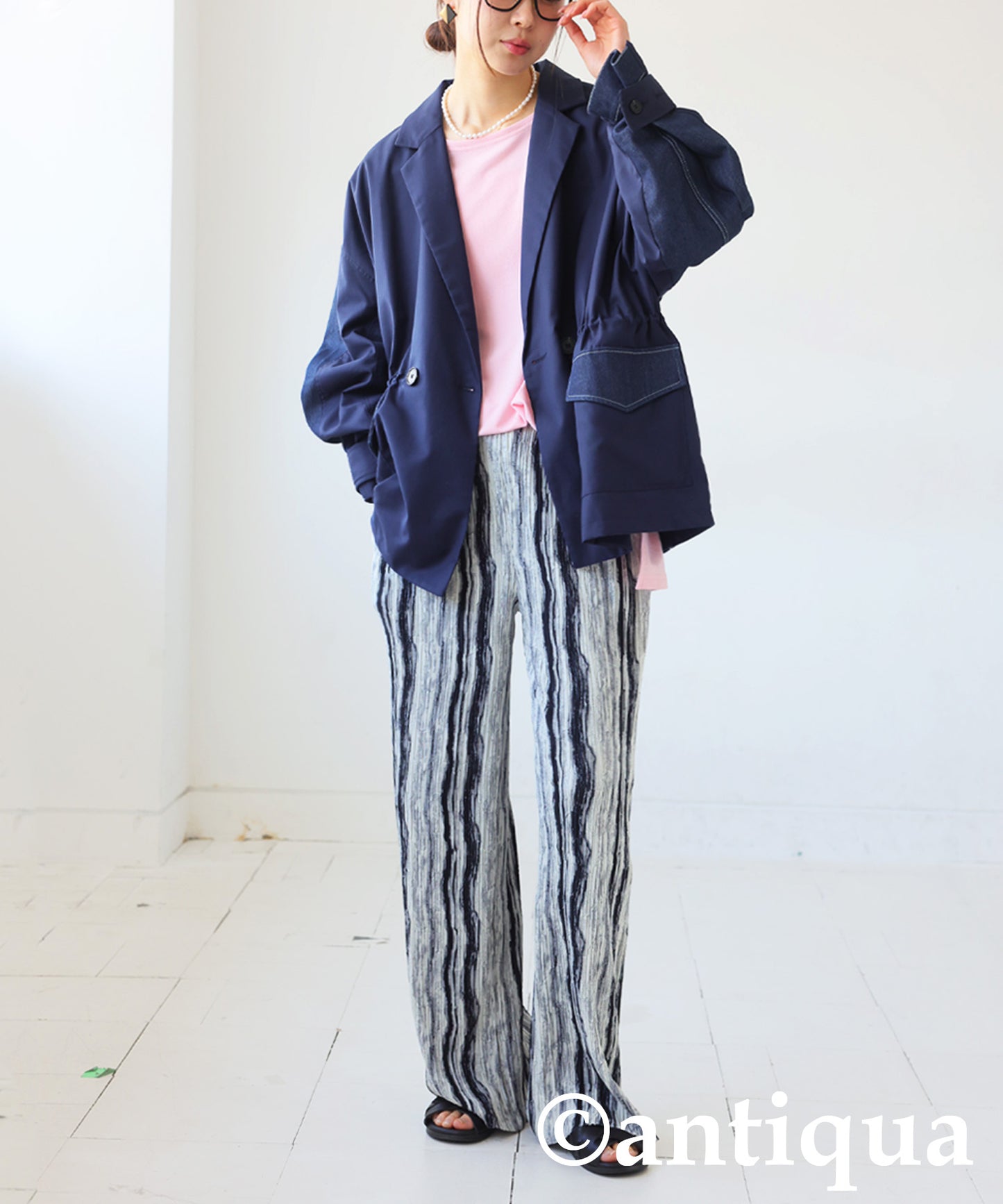 Denim Switching Jacket Ladies