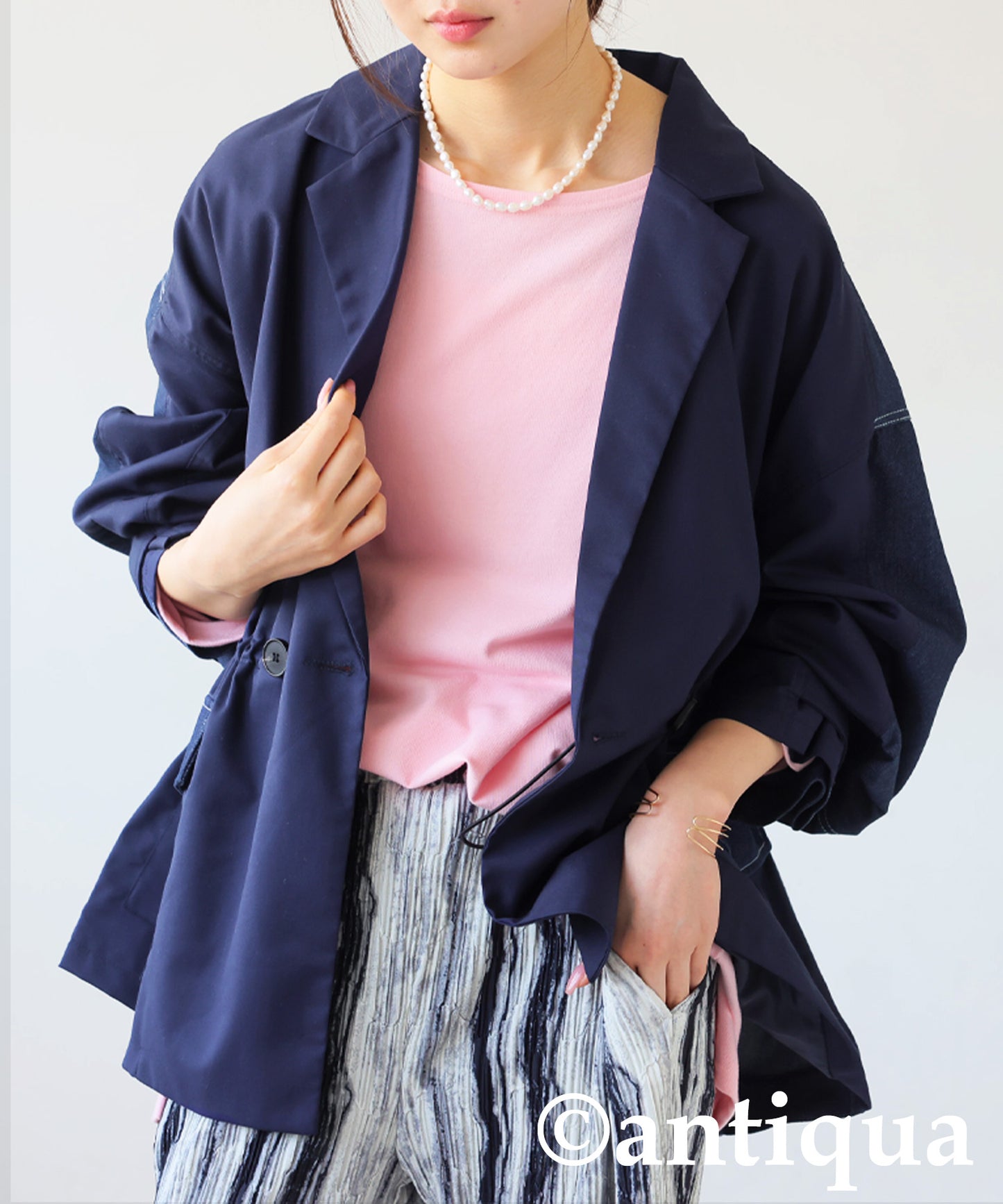 Denim Switching Jacket Ladies