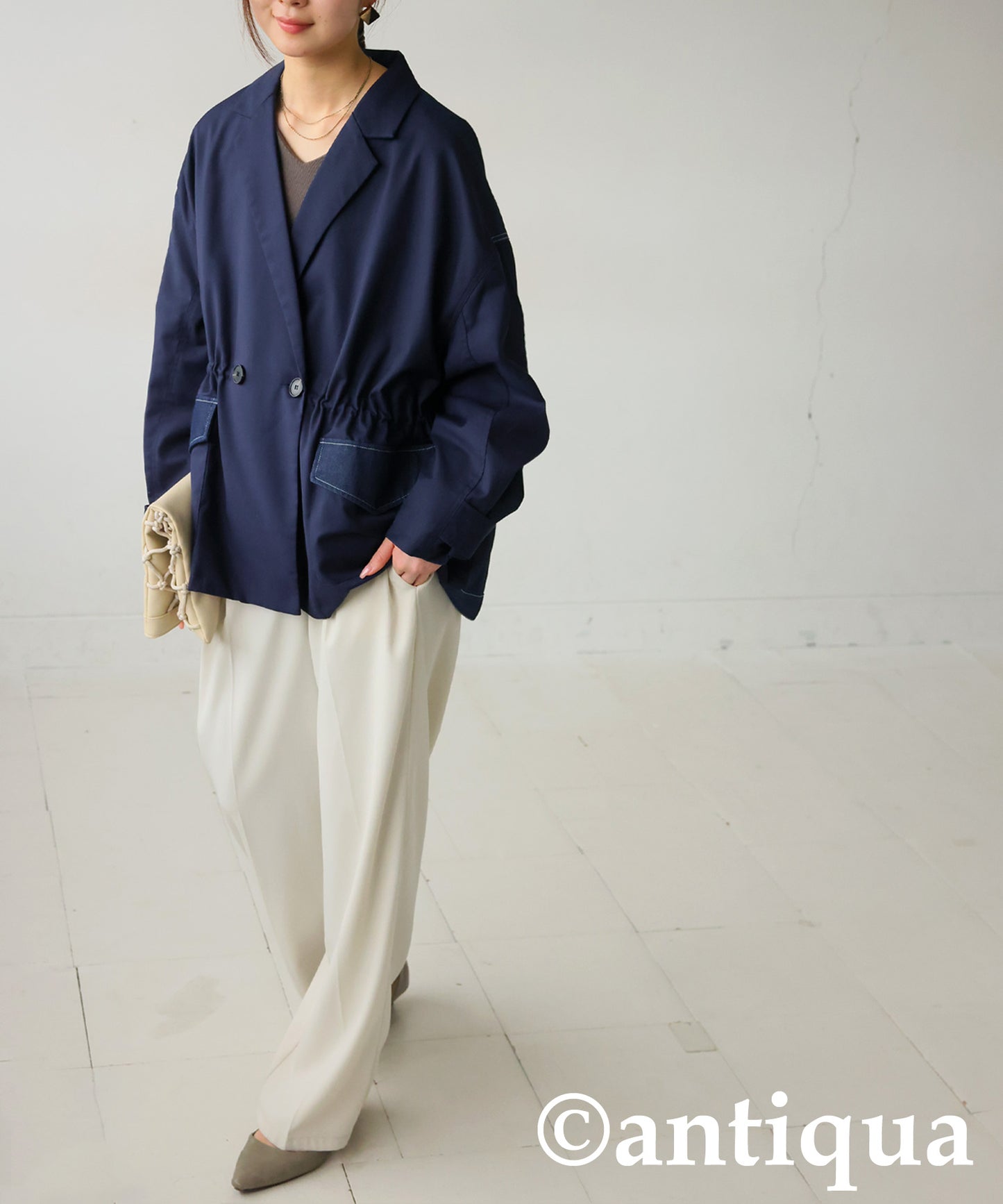 Denim Switching Jacket Ladies