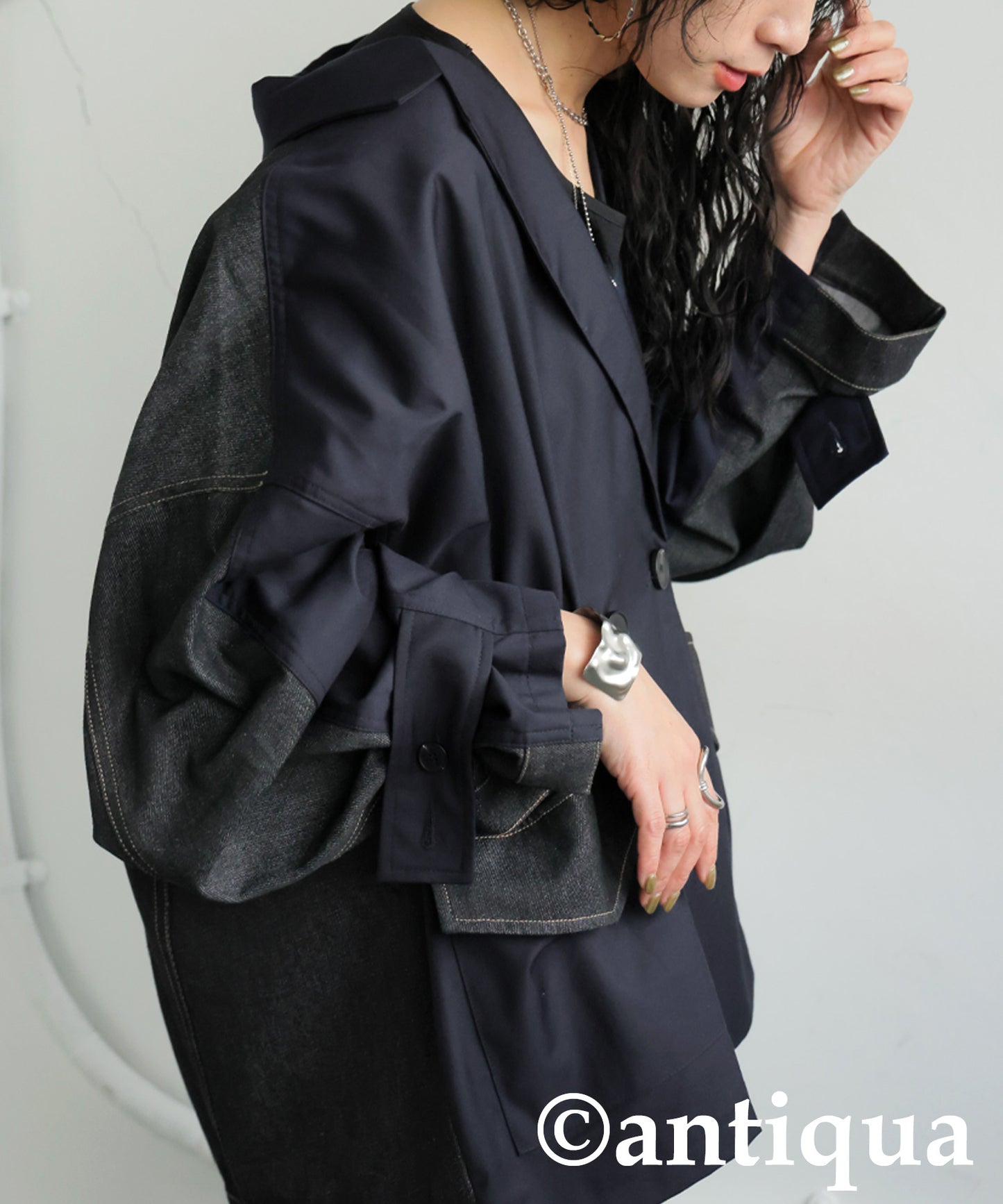 Denim Switching Jacket Ladies