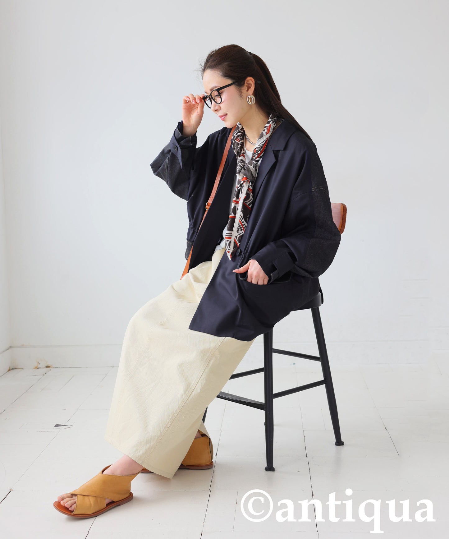 Denim Switching Jacket Ladies