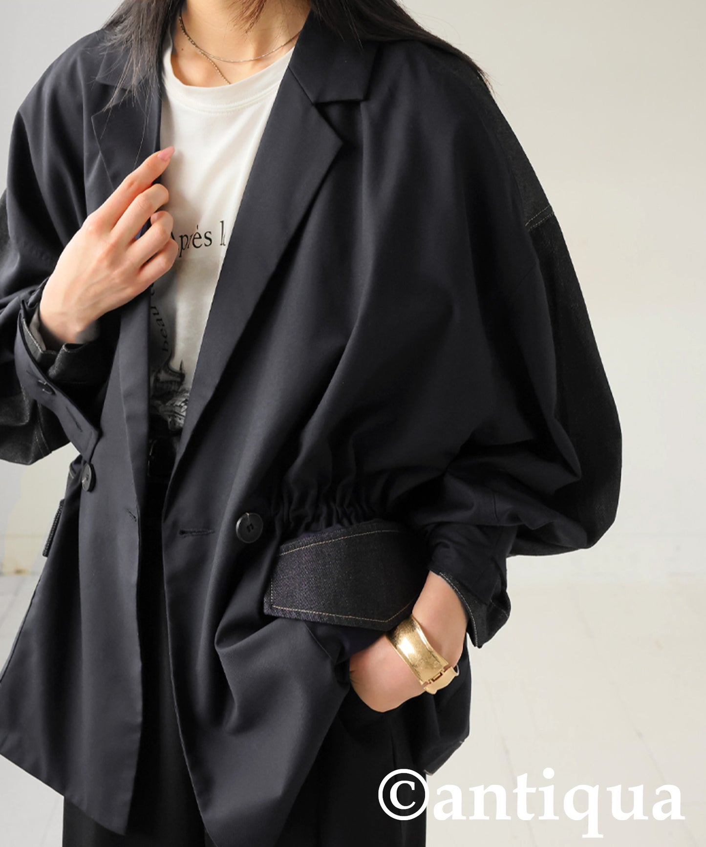 Denim Switching Jacket Ladies