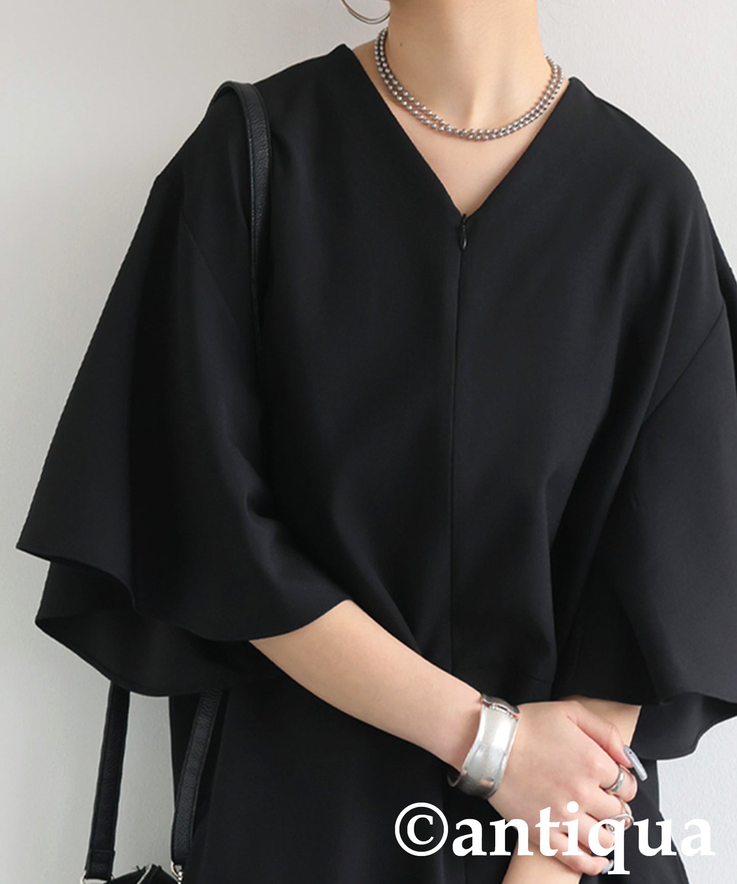 Ladies Wide Frill Sleeve Jumpsuit