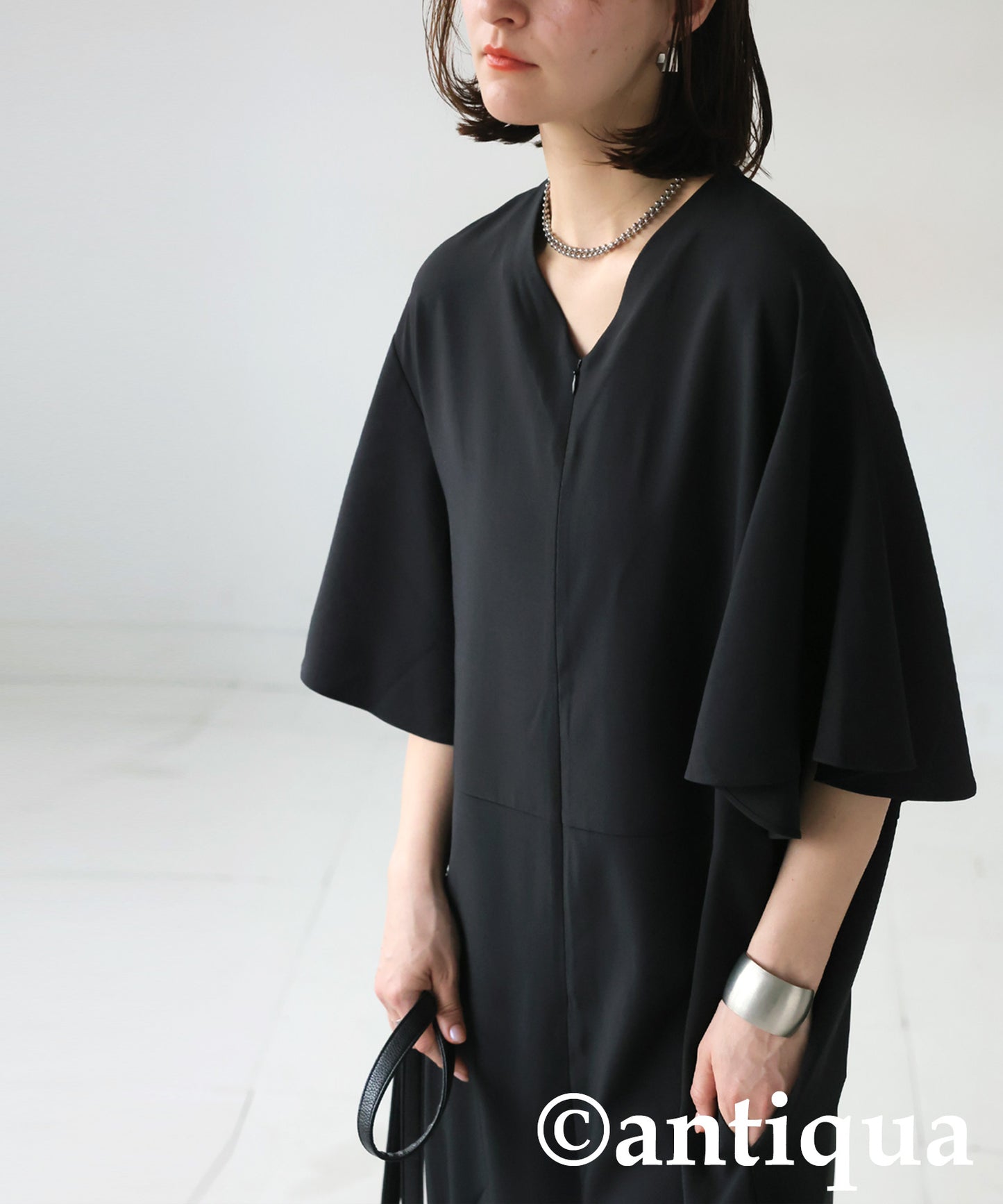 Ladies Wide Frill Sleeve Jumpsuit