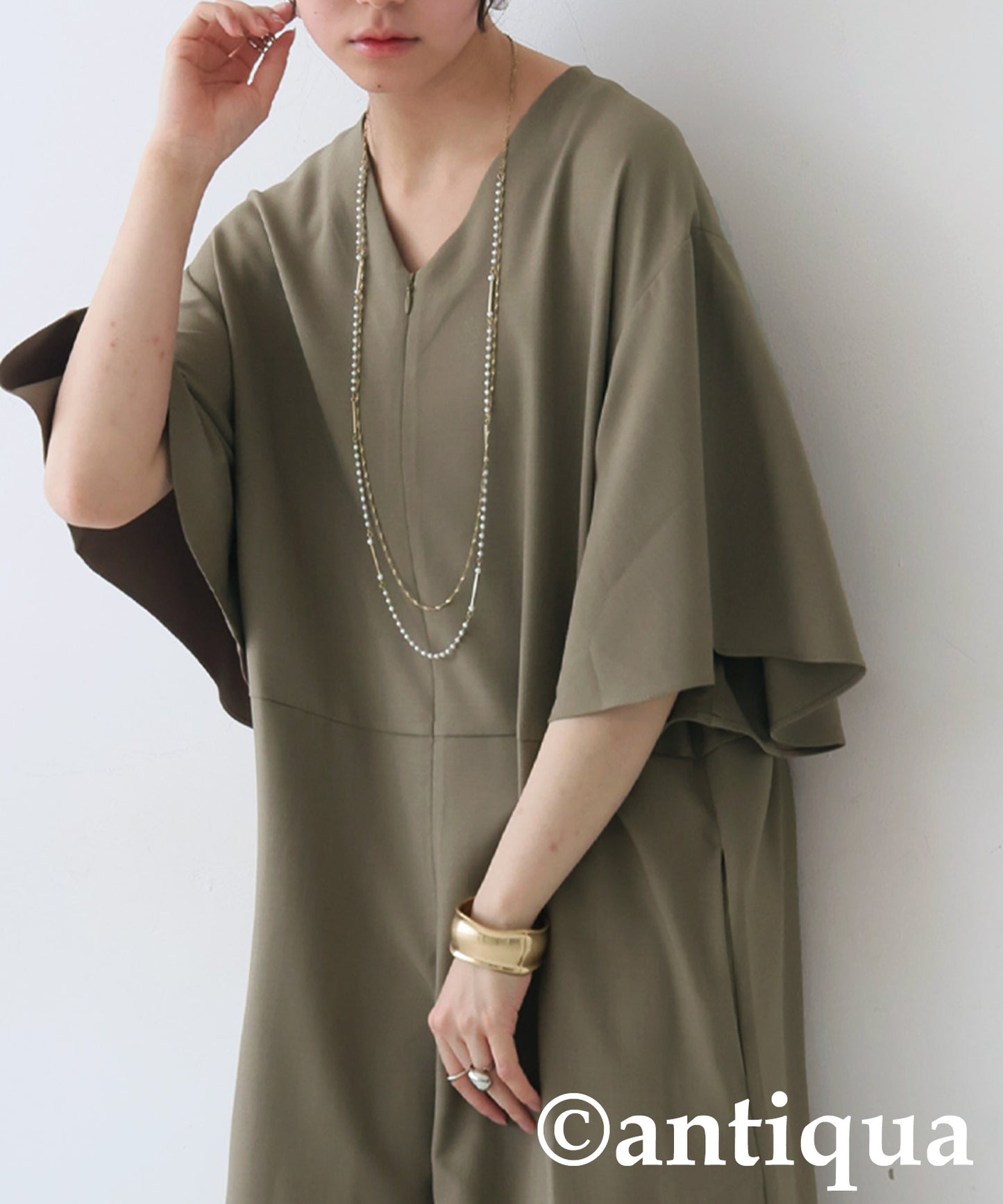 Ladies Wide Frill Sleeve Jumpsuit