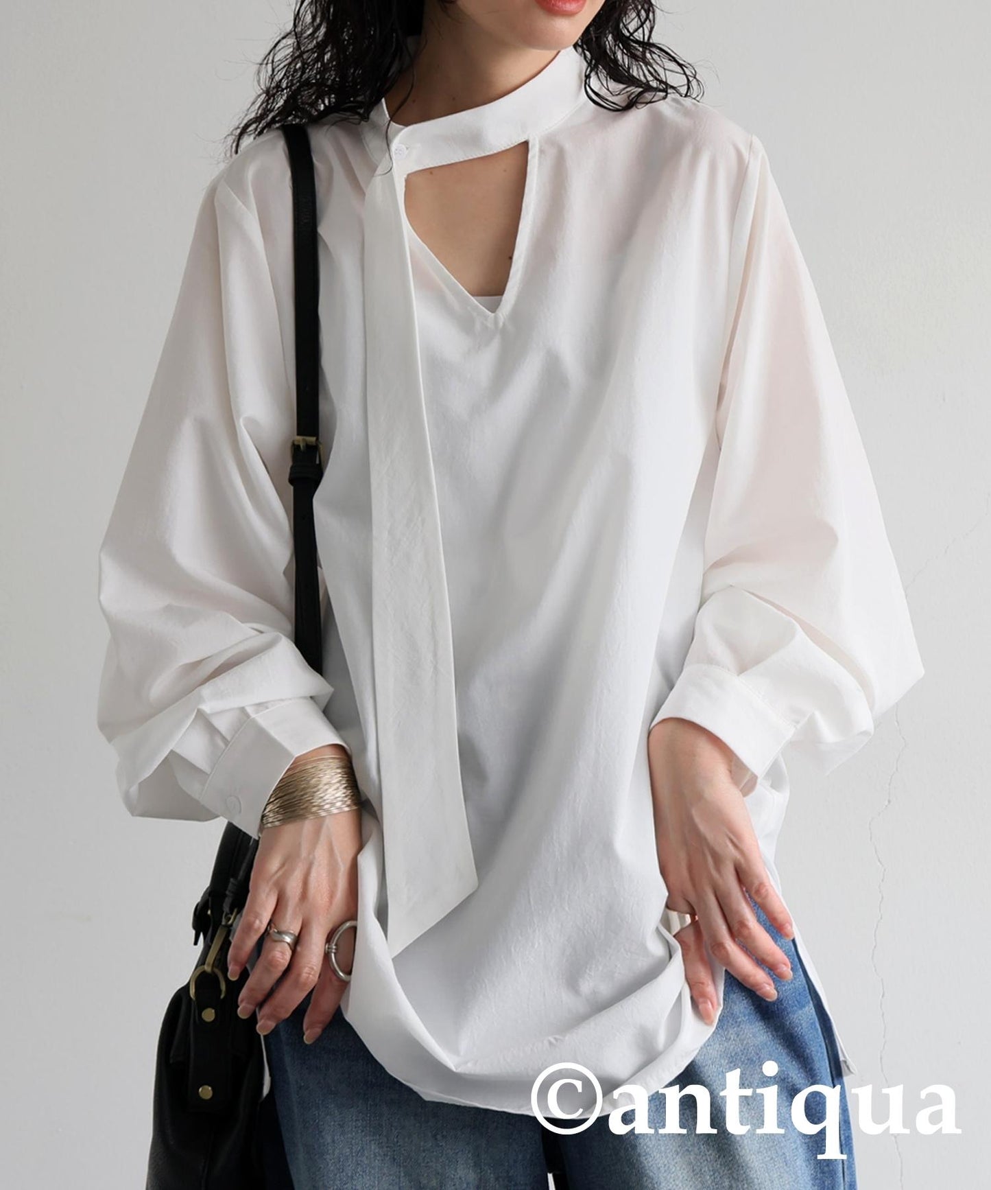 Ladies Tie Layered Shirt