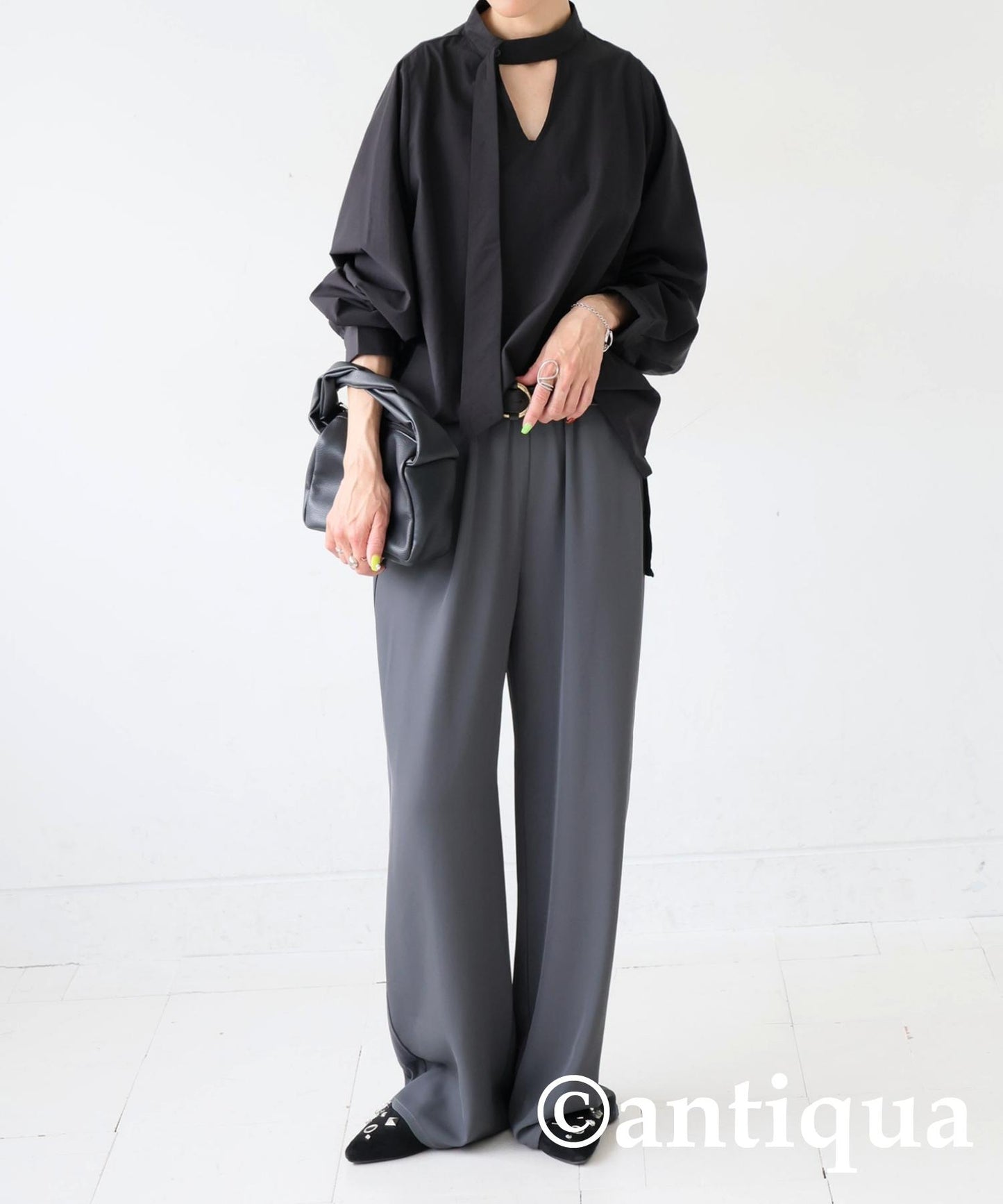 Ladies Tie Layered Shirt