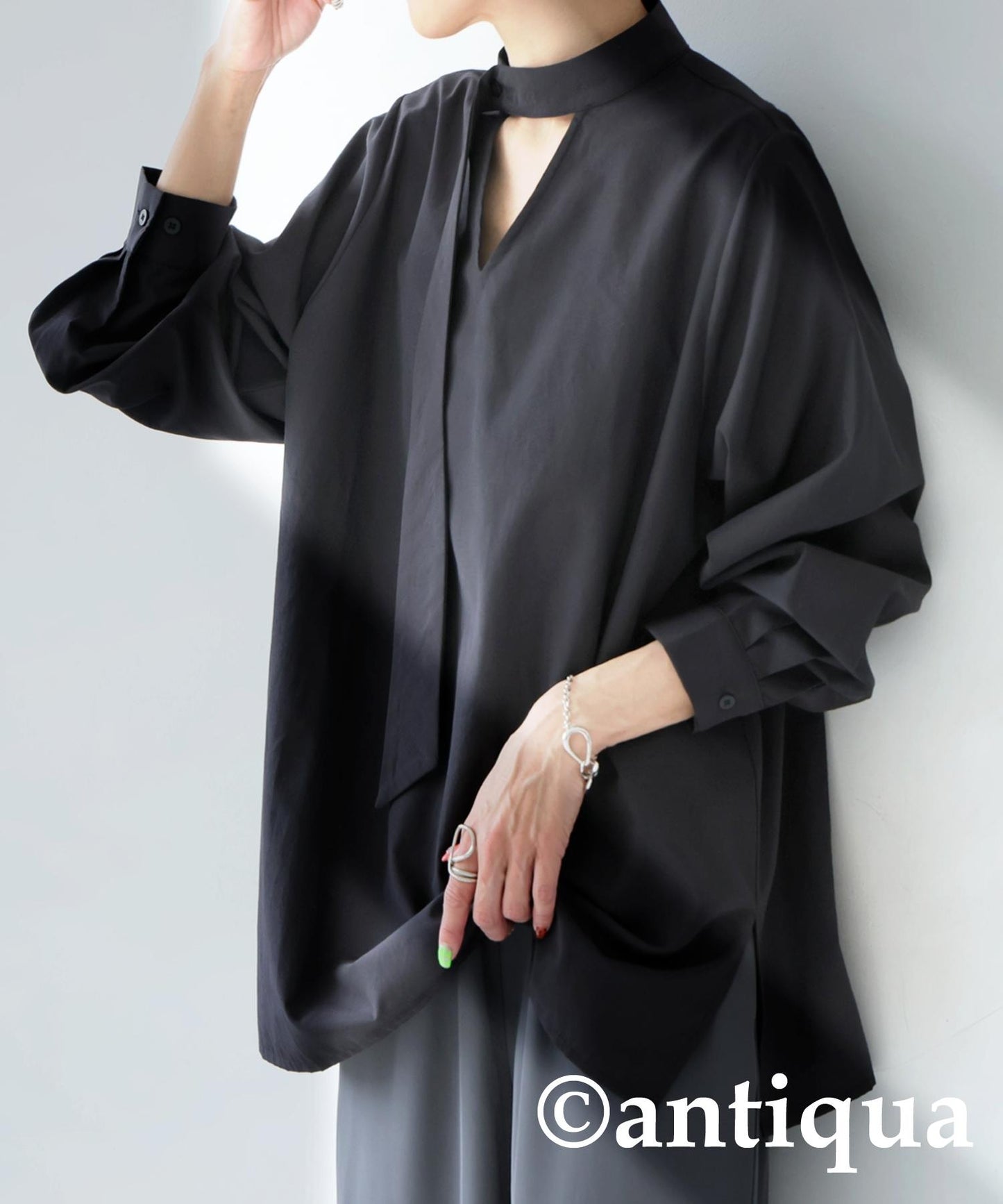 Ladies Tie Layered Shirt