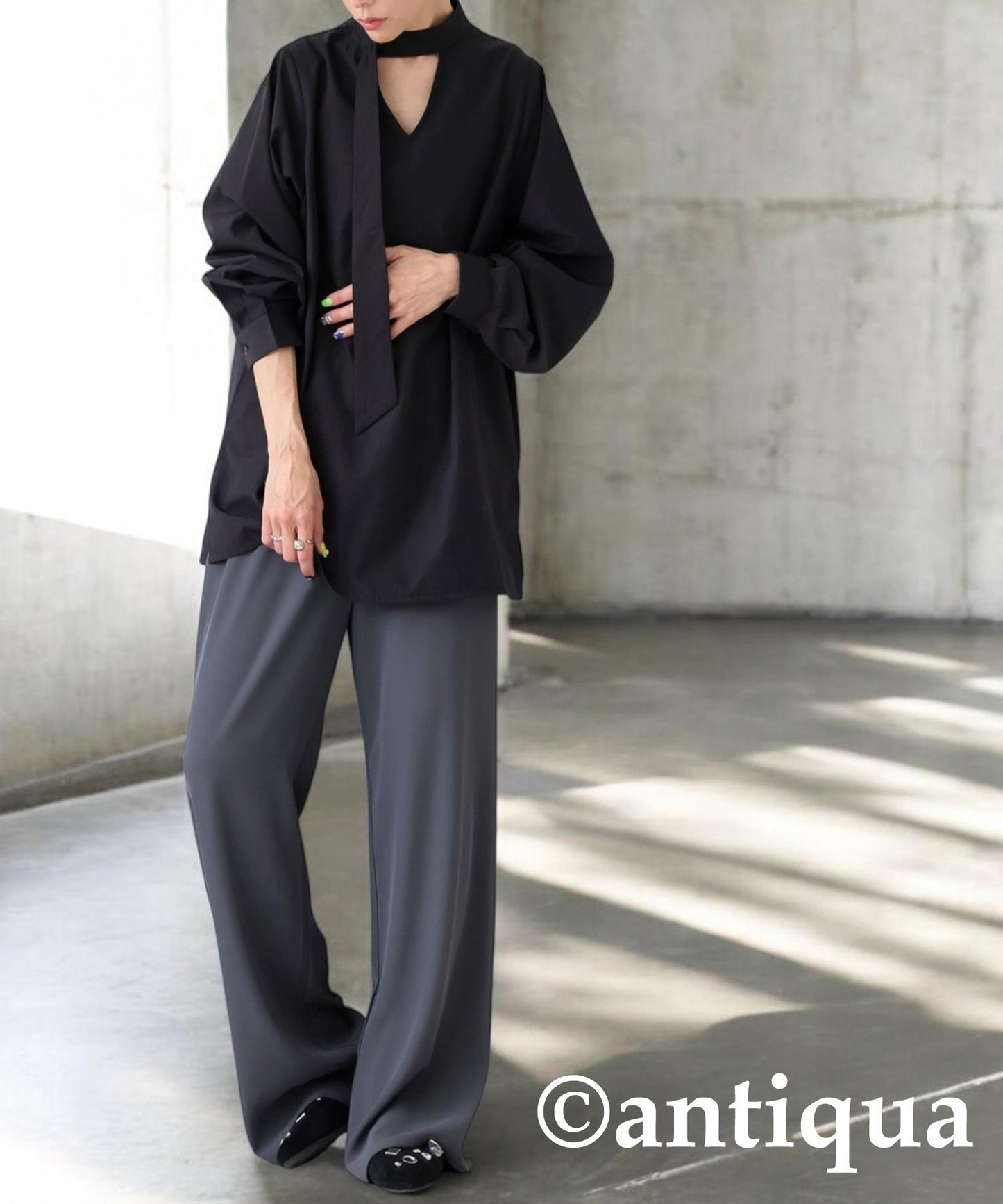 Ladies Tie Layered Shirt