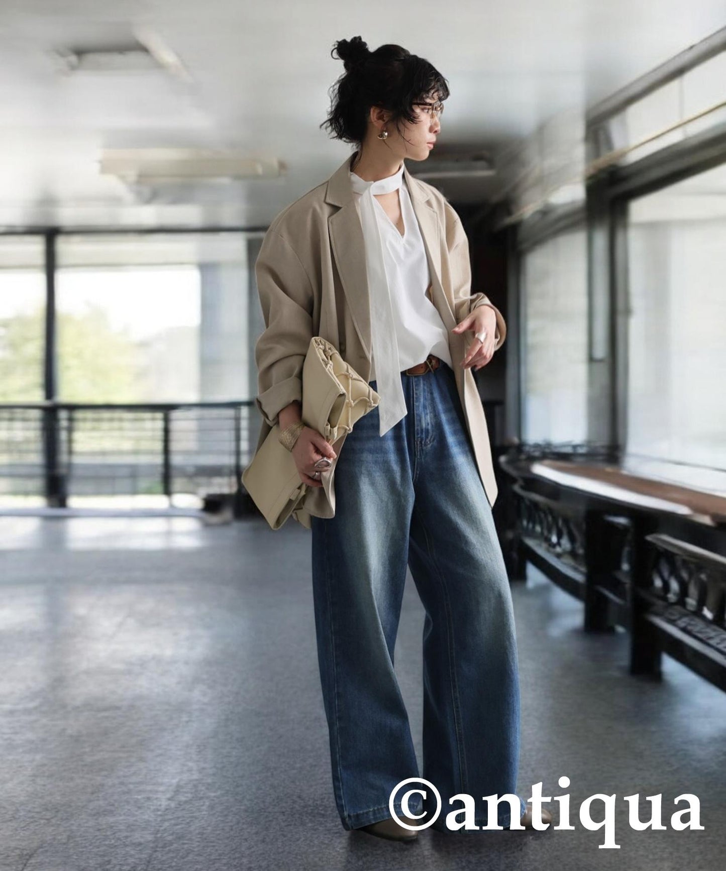 Ladies Tie Layered Shirt