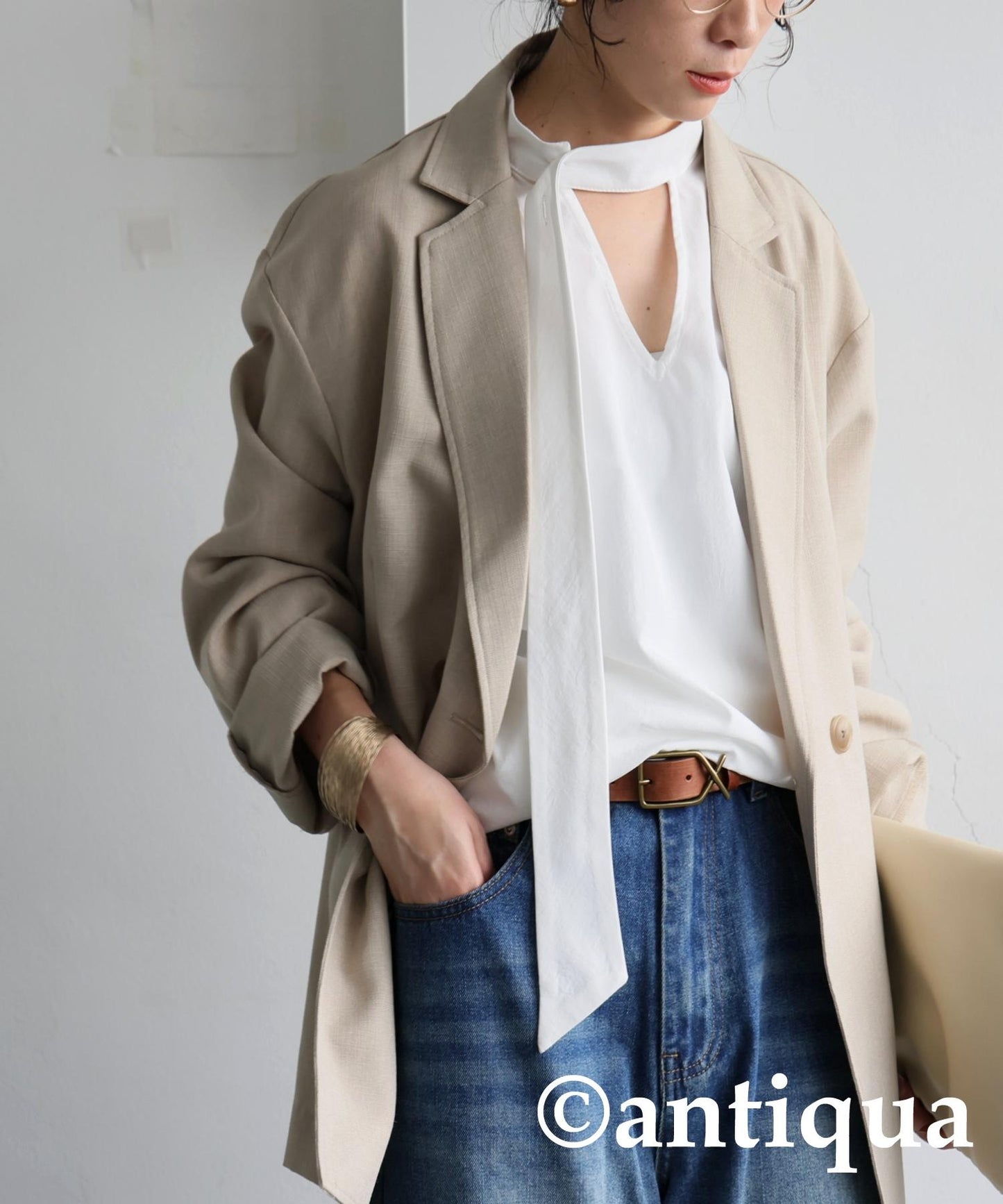 Ladies Tie Layered Shirt