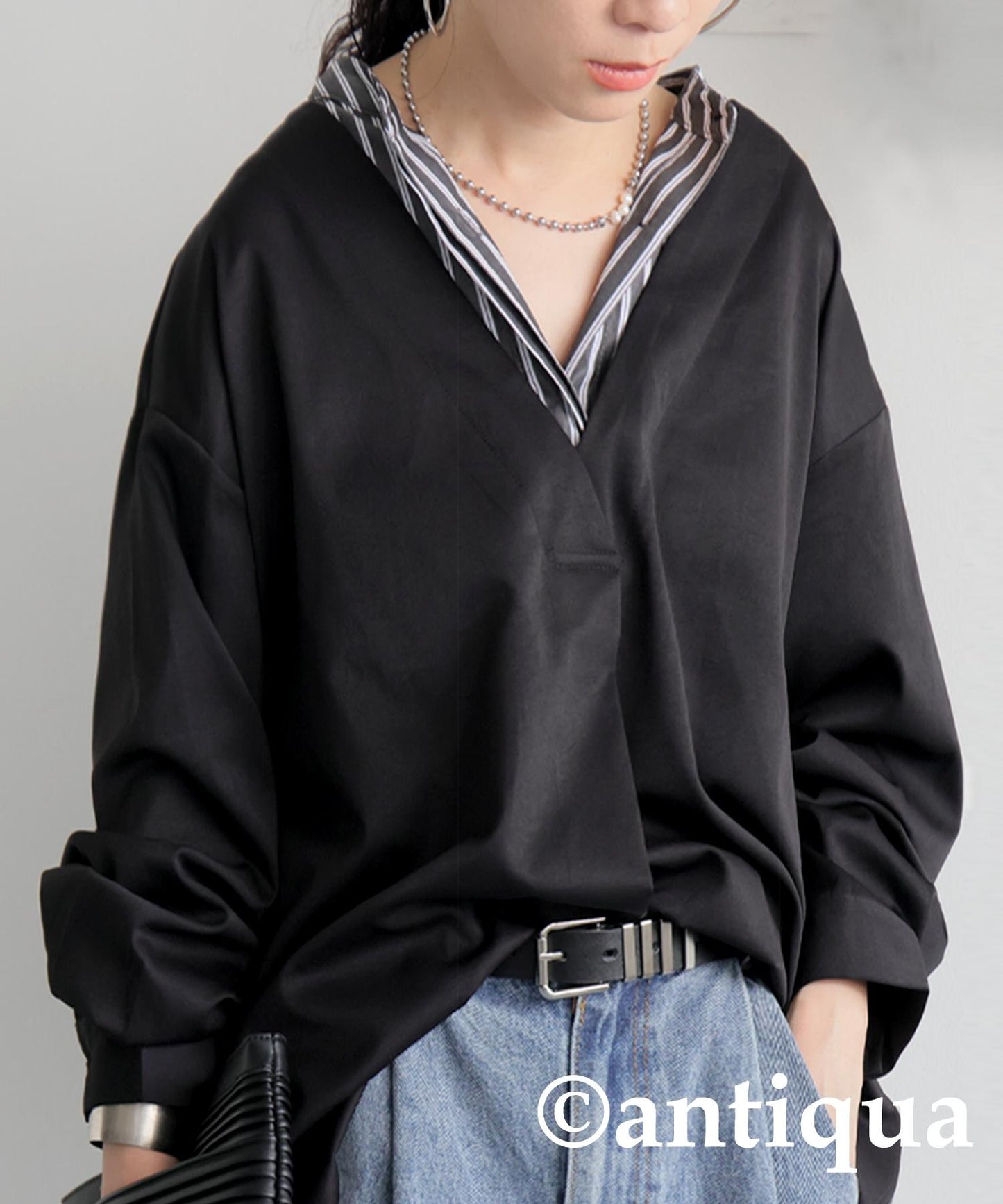 Ladies Fake Layered Shirt