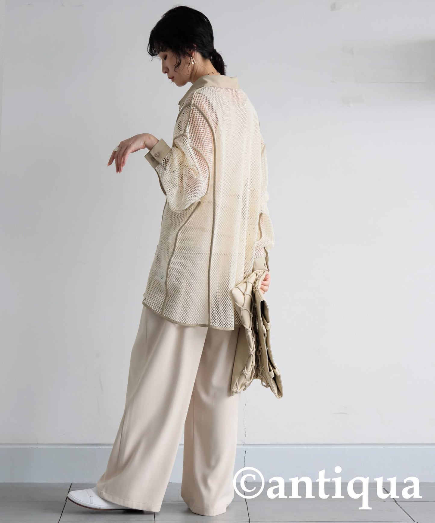 Ladies Mesh Switching Shirt