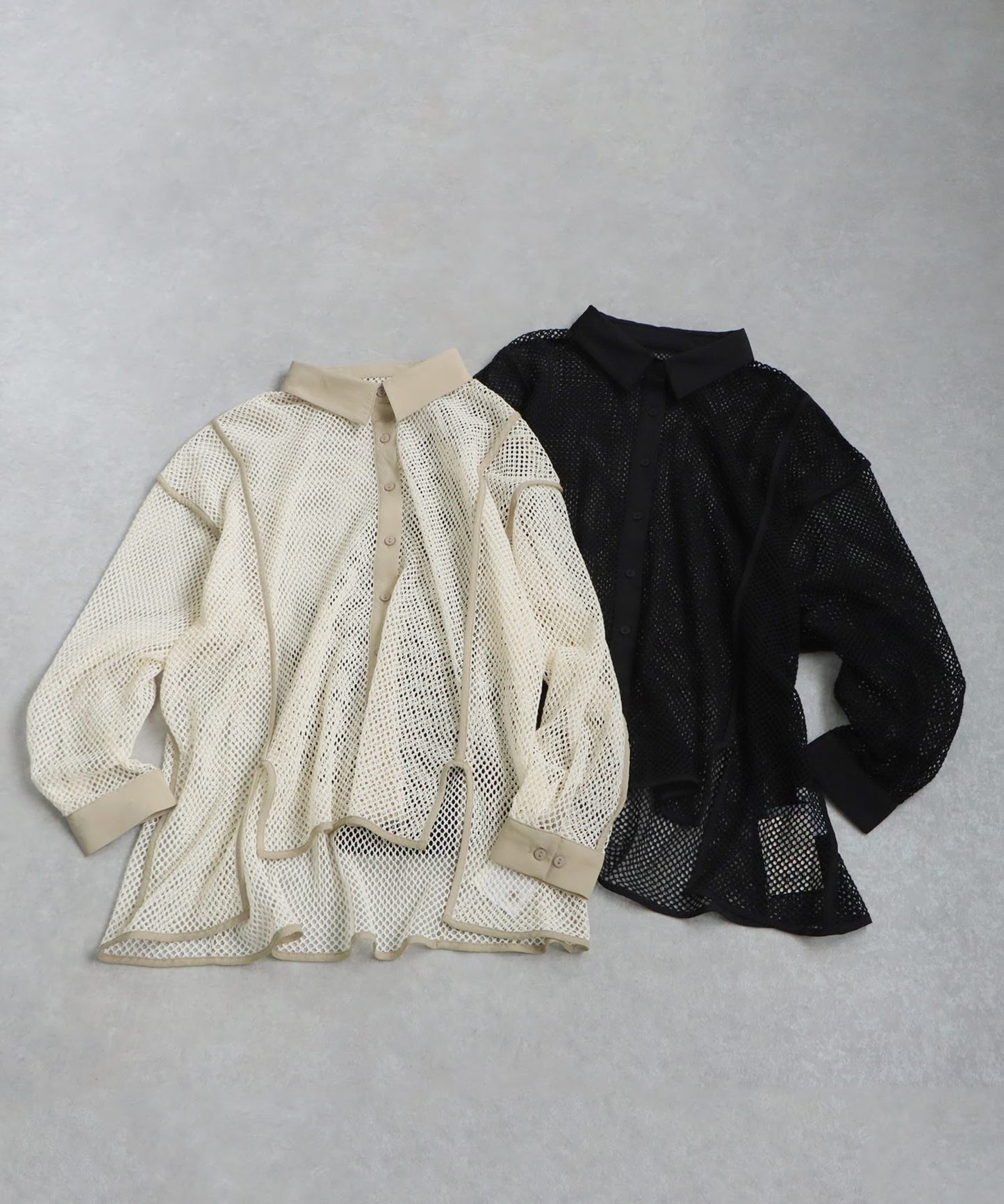 Ladies Mesh Switching Shirt