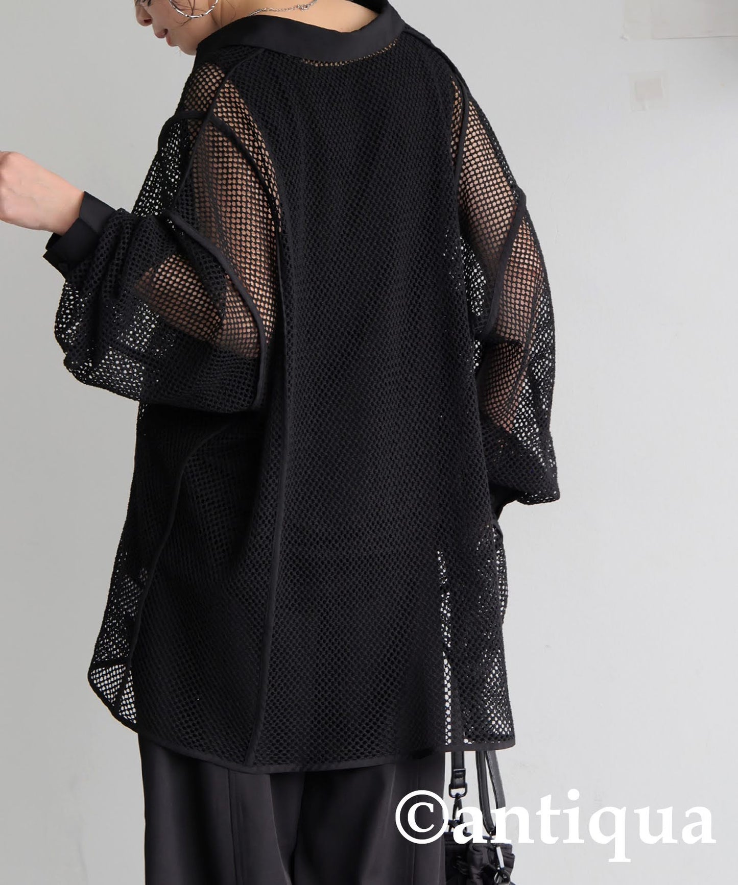 Ladies Mesh Switching Shirt