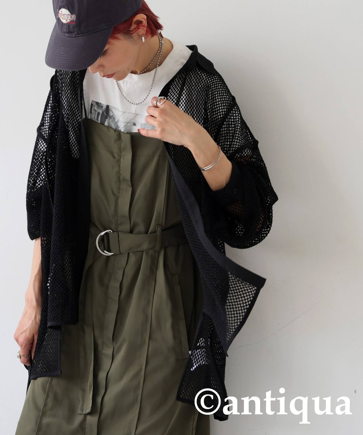 Ladies Mesh Switching Shirt