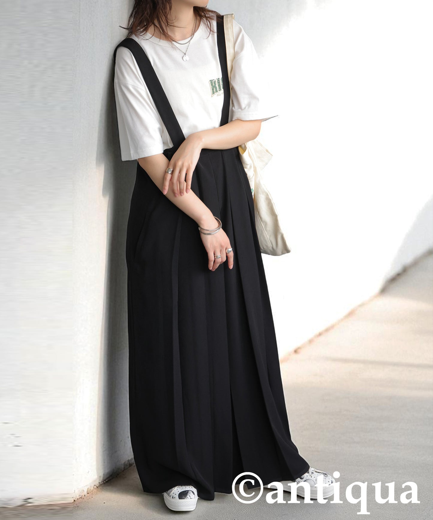 Ladies Wide Pleated Overalls