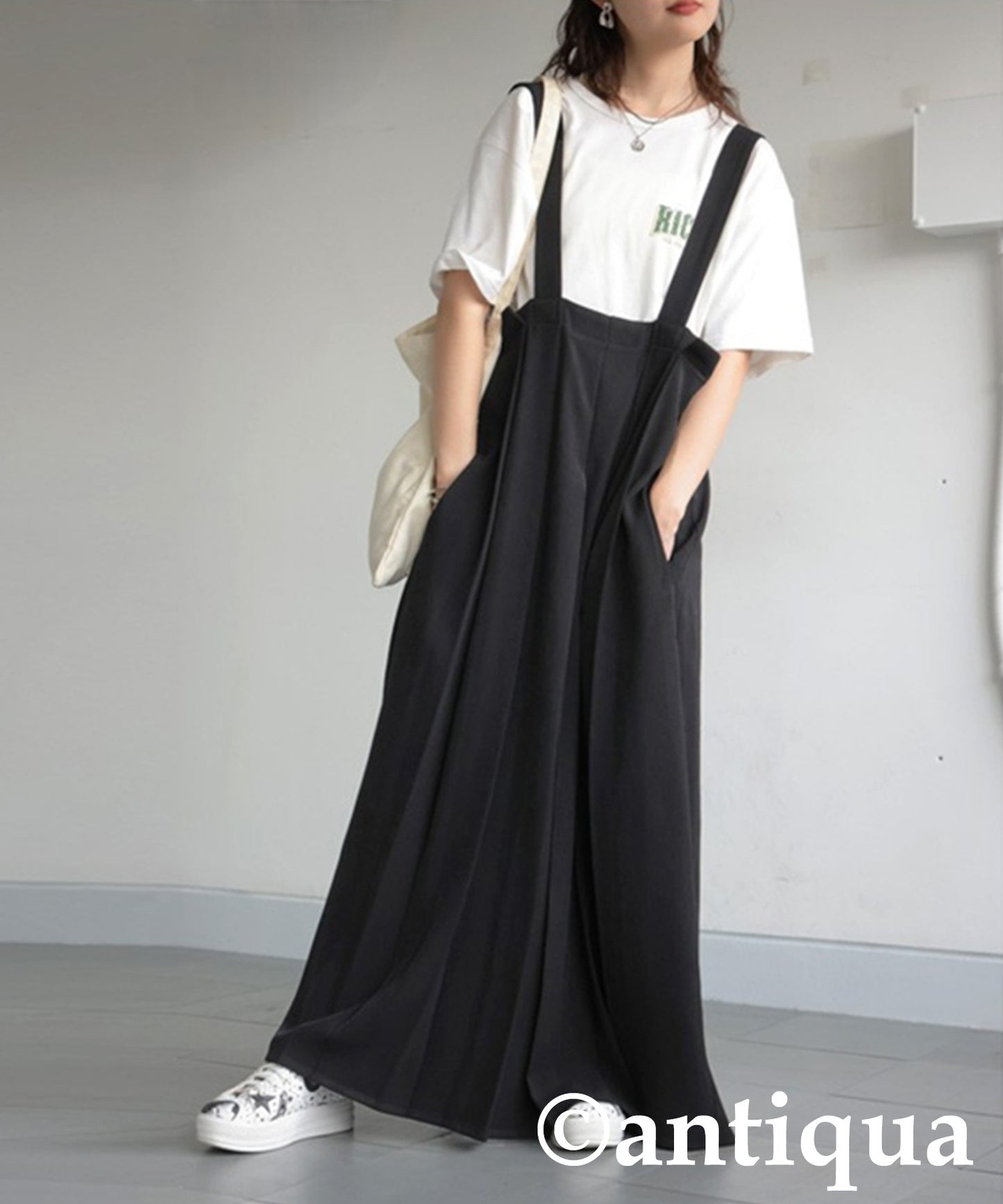 Ladies Wide Pleated Overalls