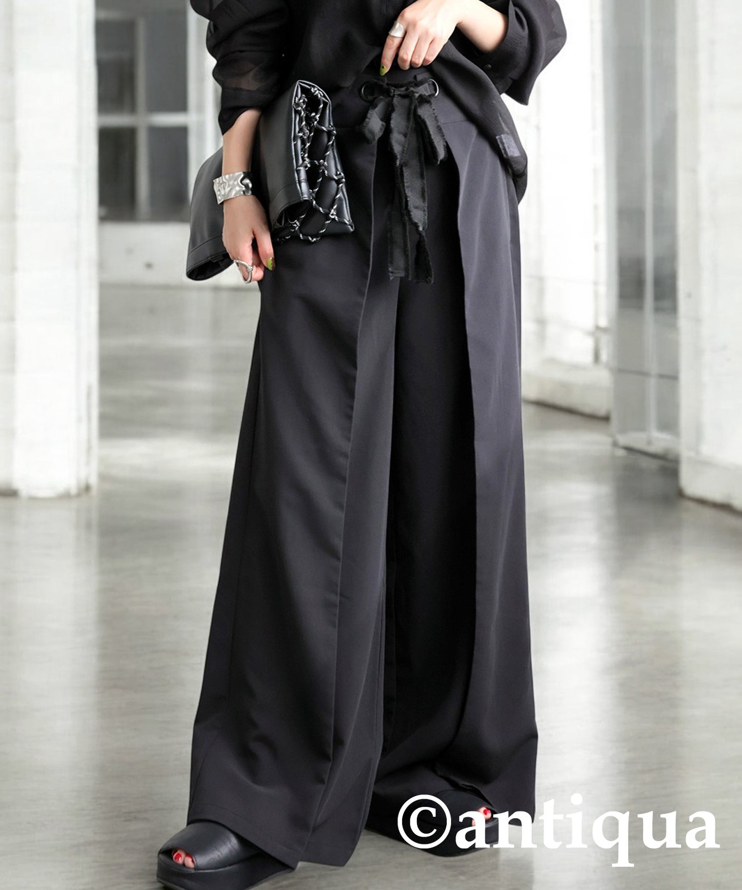 Ladies Layered Wide Pants