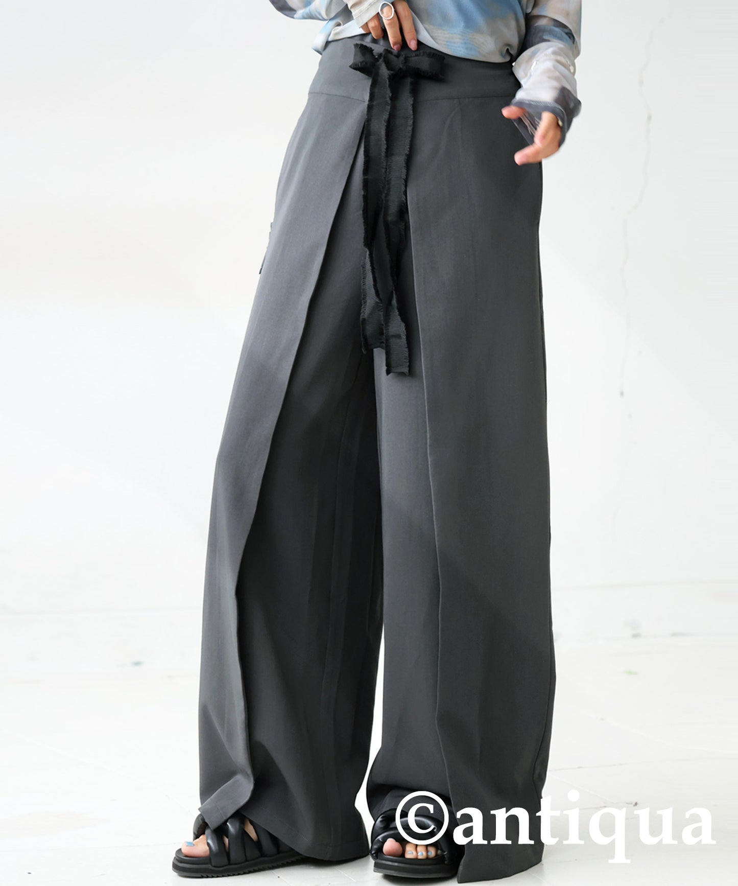 Ladies Layered Wide Pants