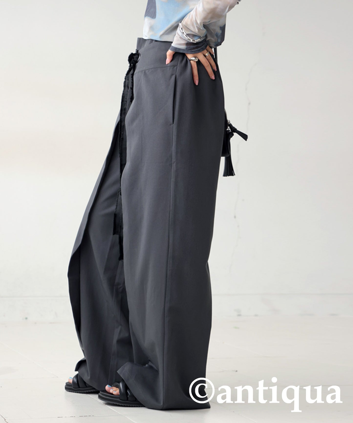 Ladies Layered Wide Pants