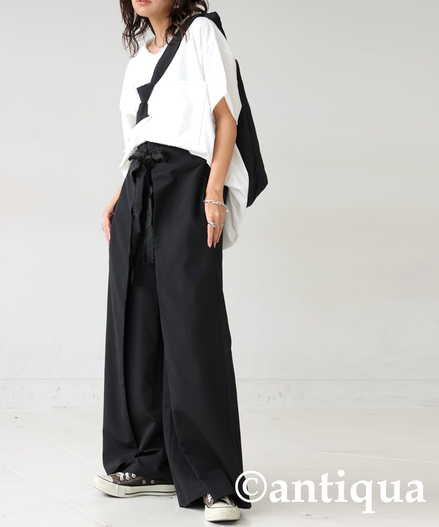 Ladies Layered Wide Pants