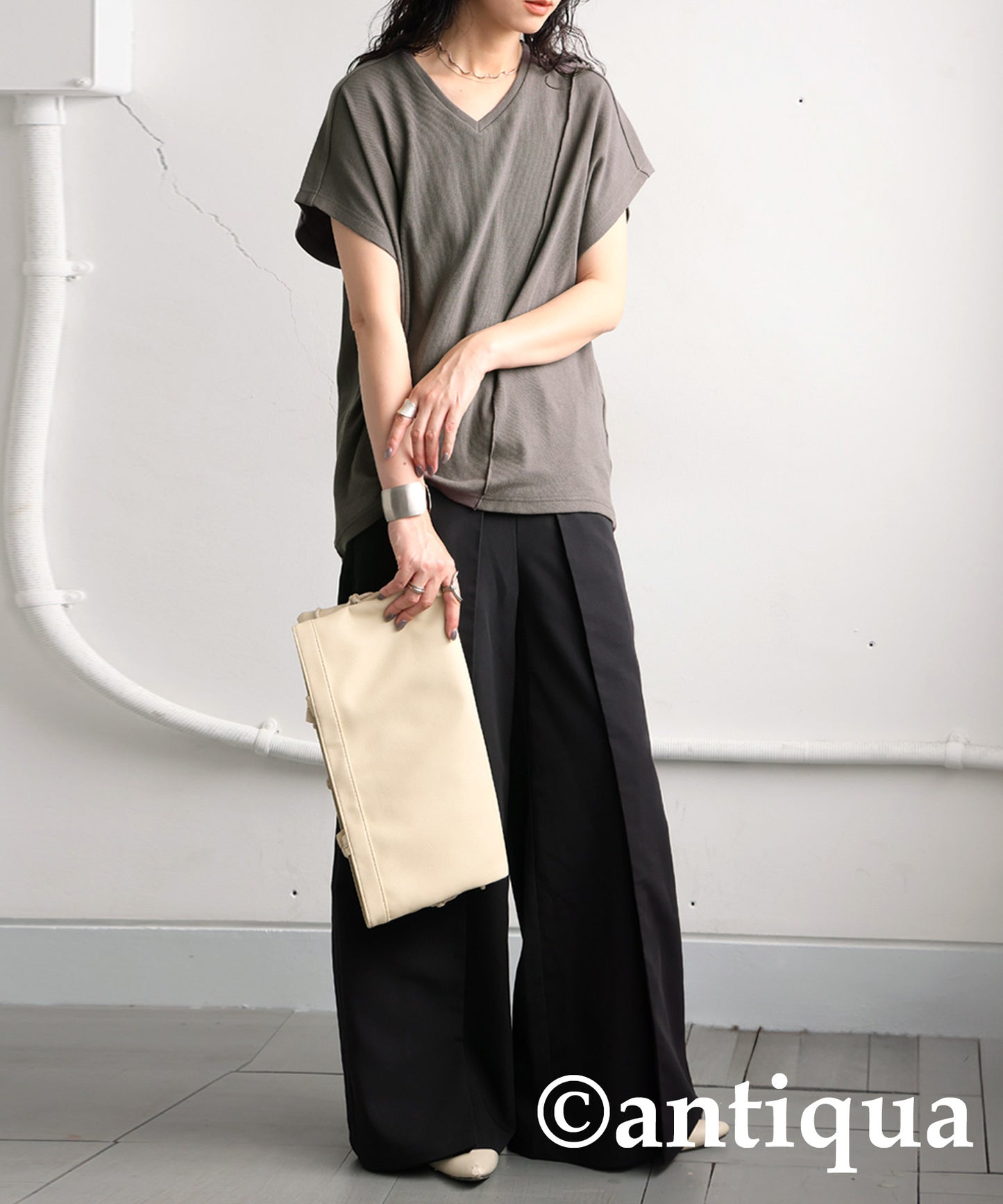 Ladies Layered Wide Pants