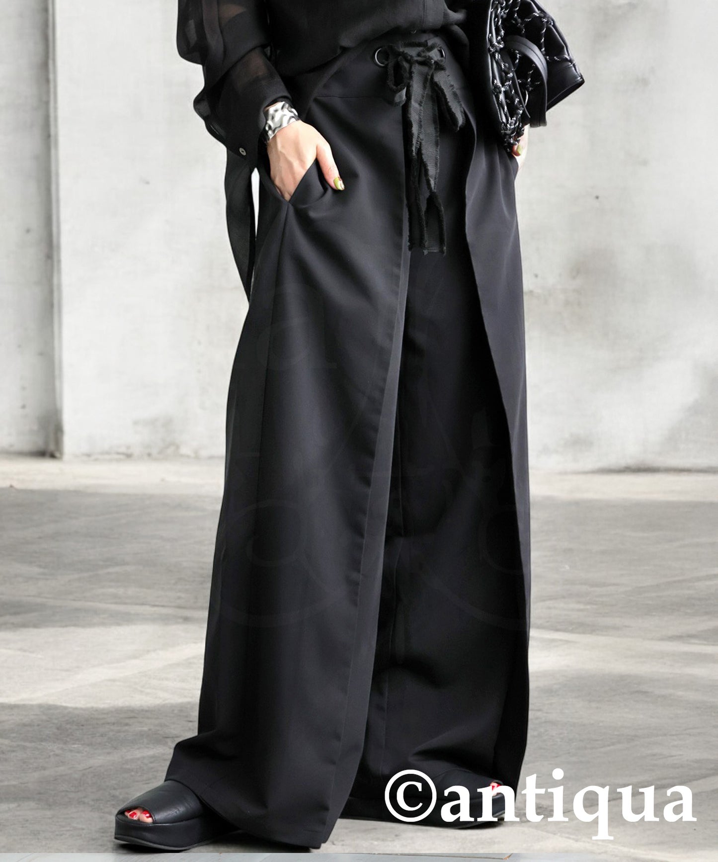 Ladies Layered Wide Pants