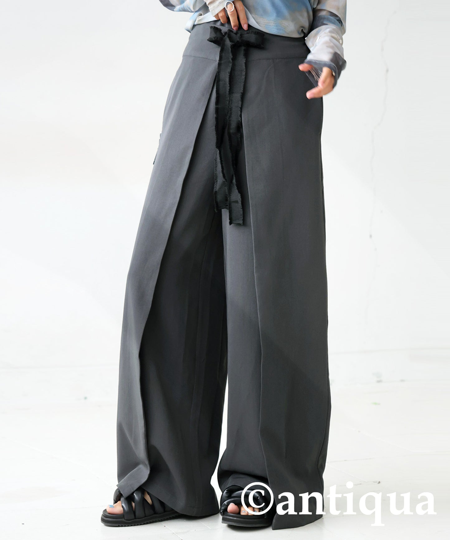 Ladies Layered Wide Pants