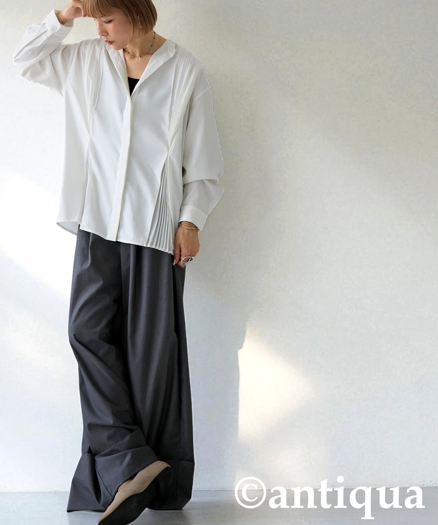 Pleated Tuck Shirt Ladies
