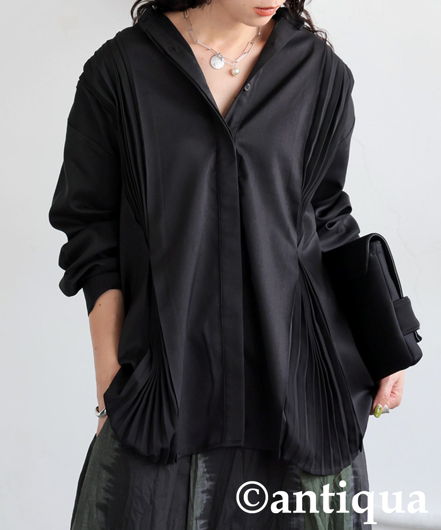 Pleated Tuck Shirt Ladies