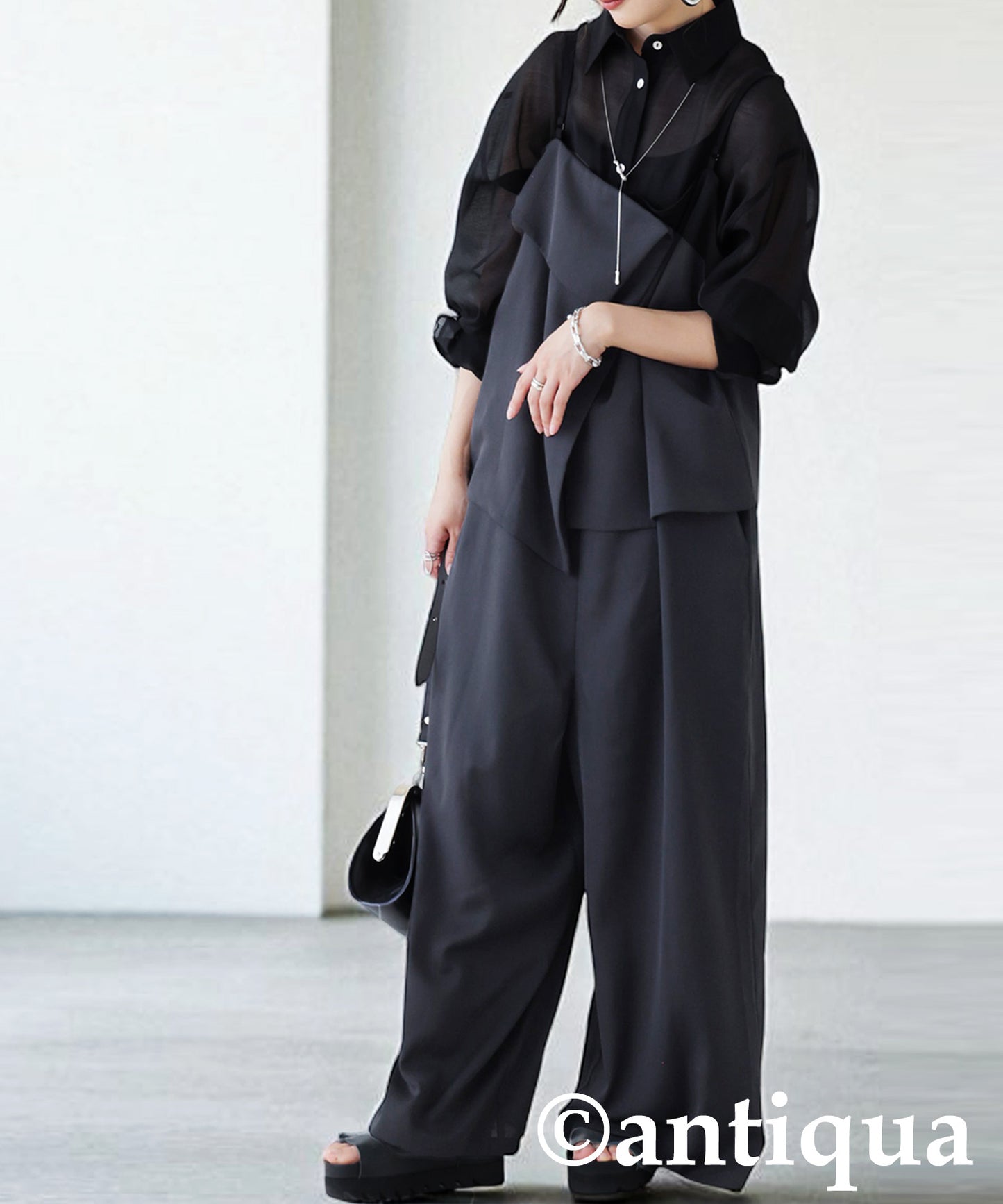 Ladies Draped Layered Overalls