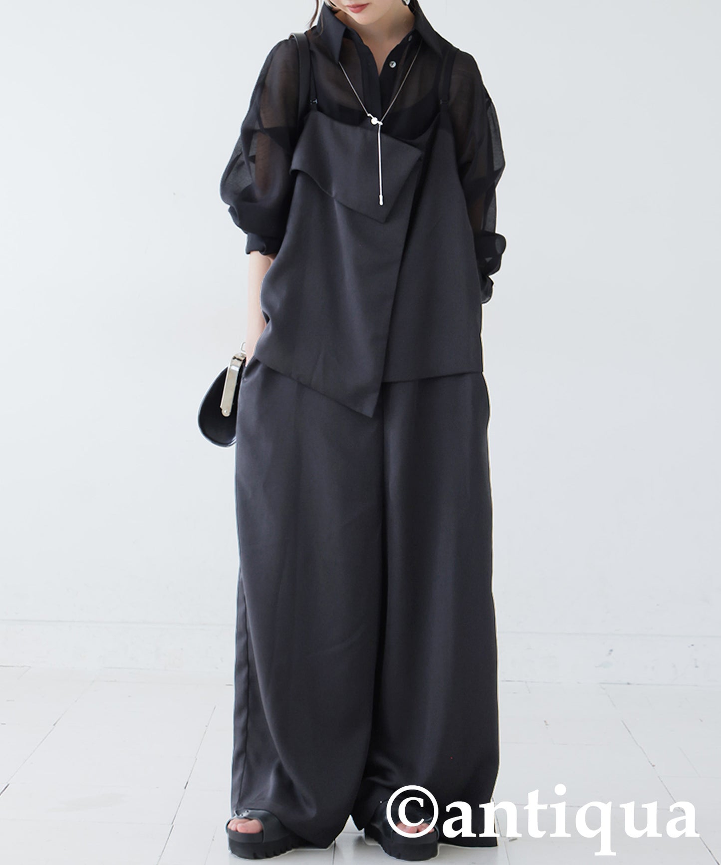 Ladies Draped Layered Overalls