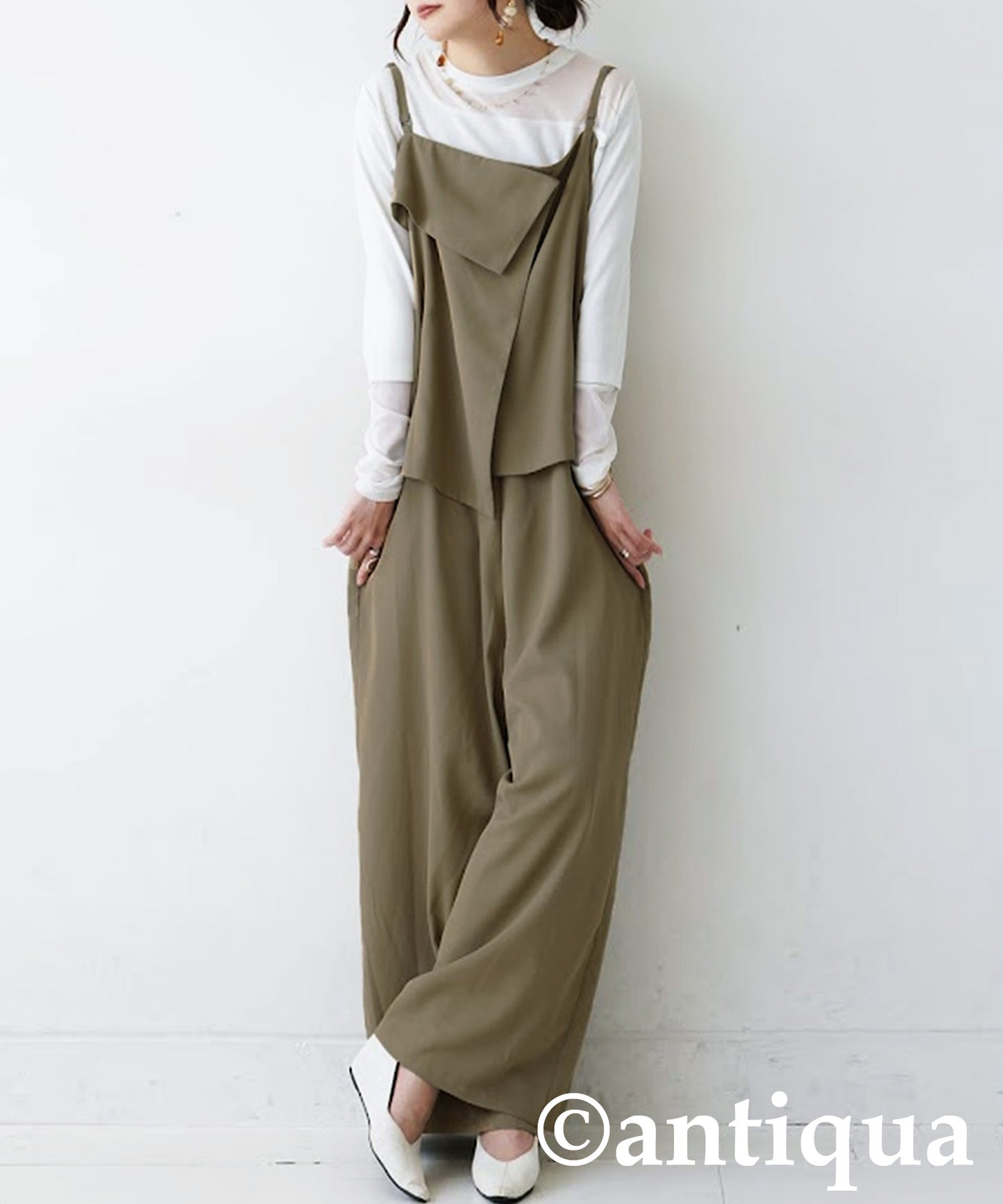 Ladies Draped Layered Overalls