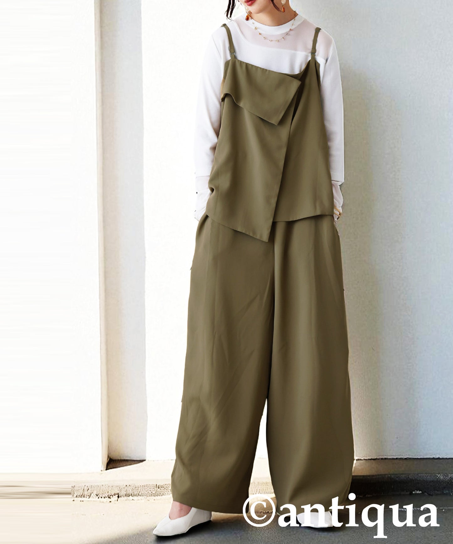 Ladies Draped Layered Overalls