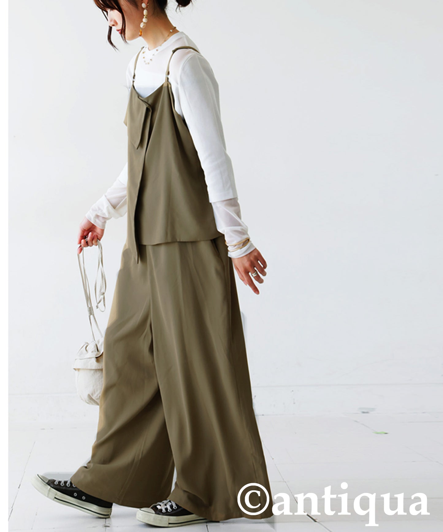 Ladies Draped Layered Overalls