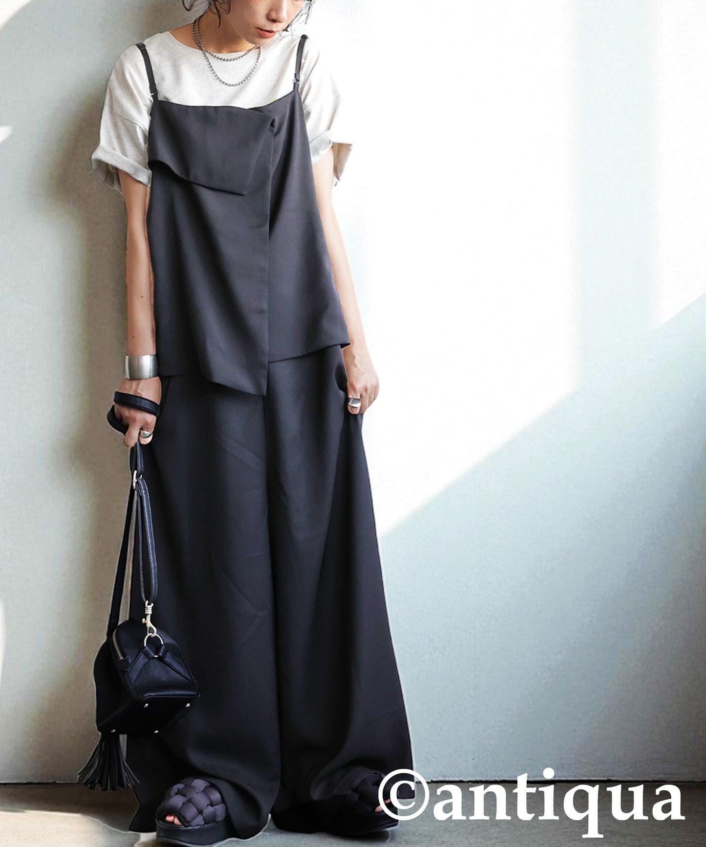 Ladies Draped Layered Overalls