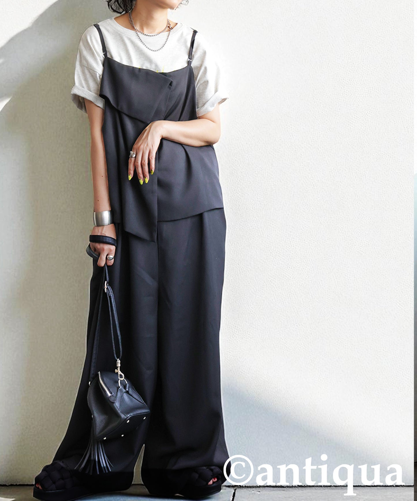 Ladies Draped Layered Overalls