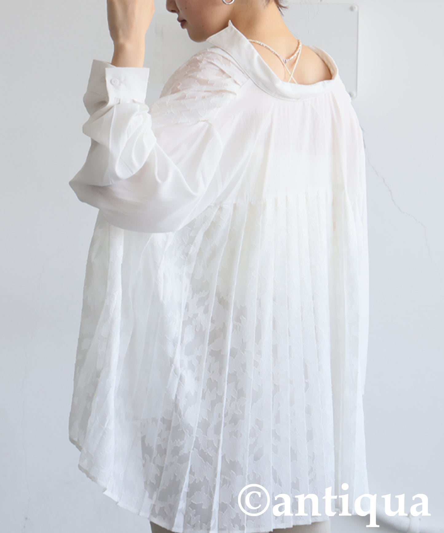 Ladies Lace Pleated Shirt