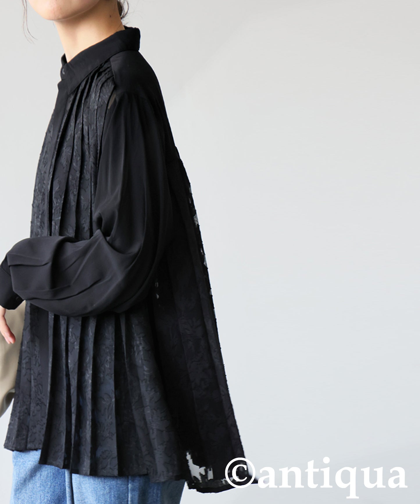 Ladies Lace Pleated Shirt