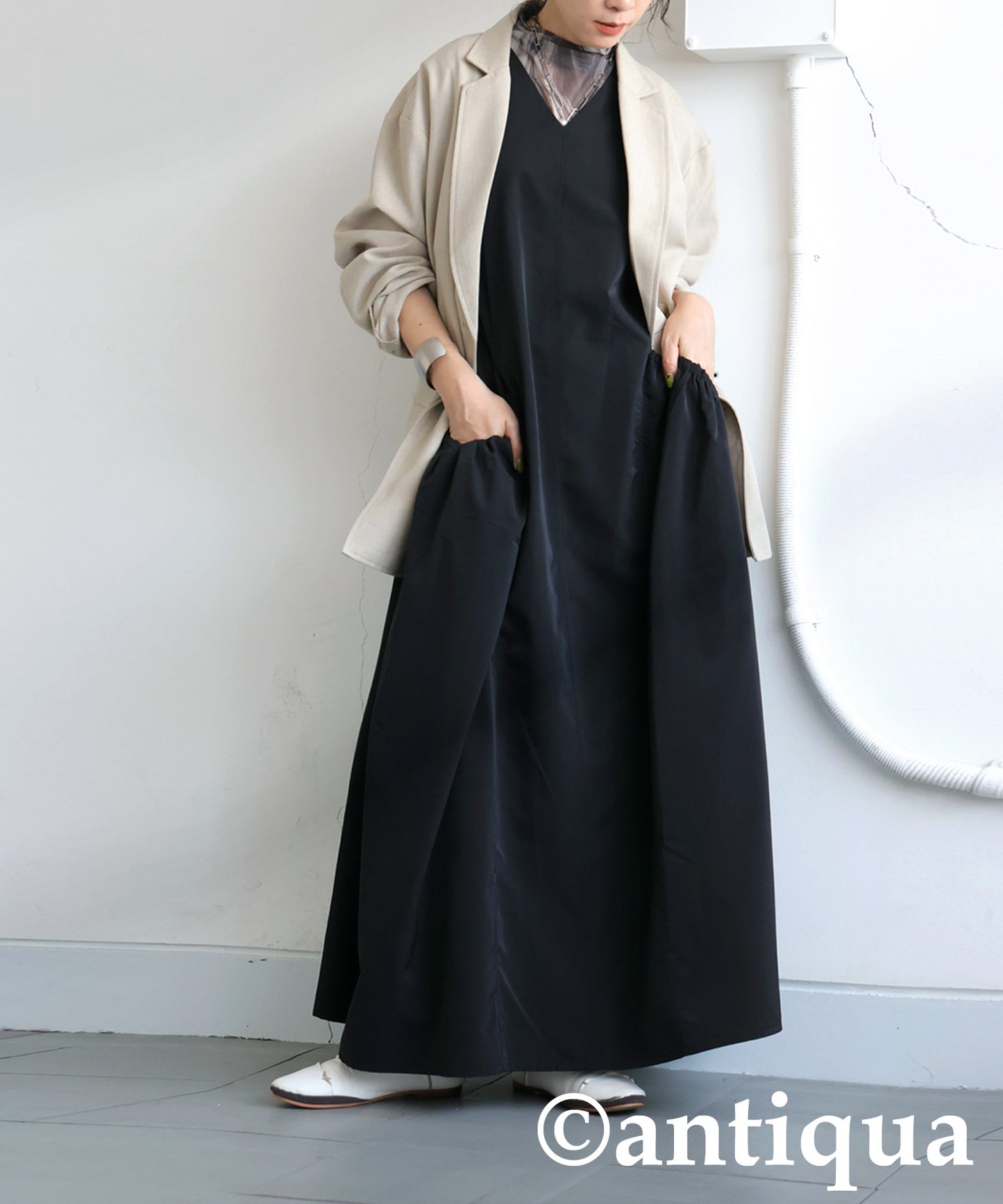 Ladies Gathered Switching Dress