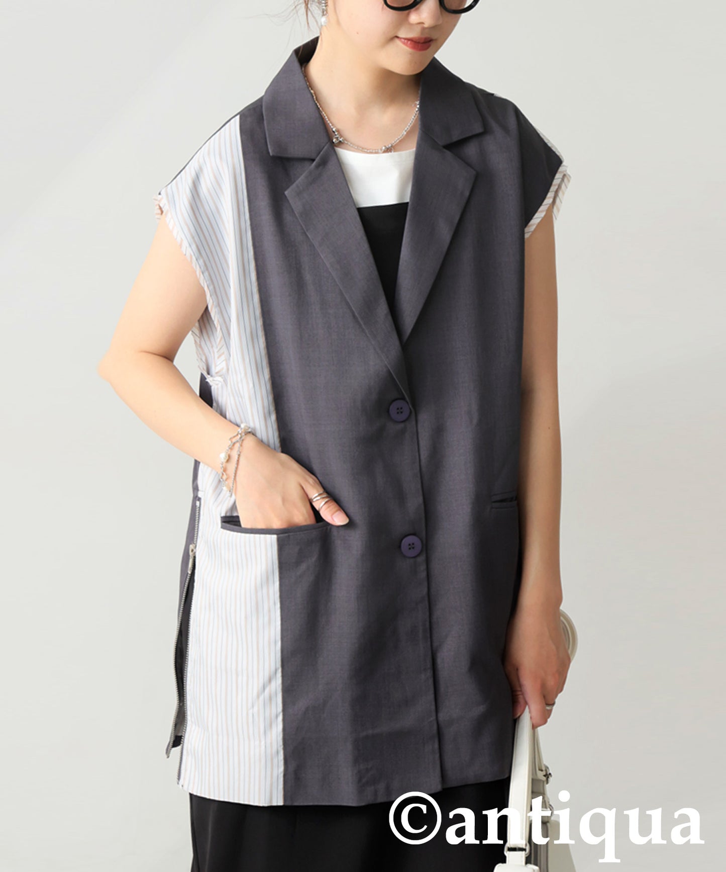 Ladies Striped Vest